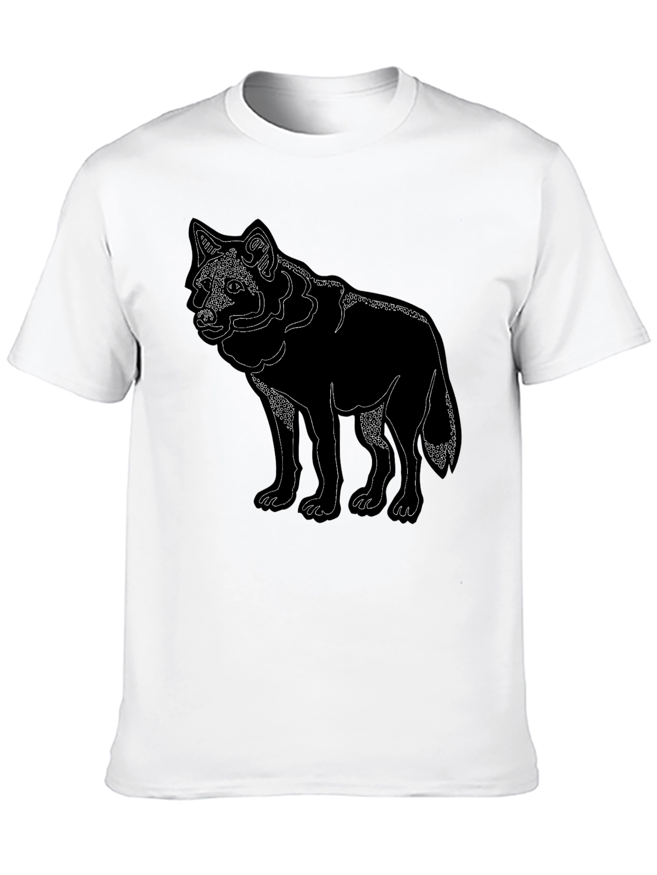Mens Black Wolf Graphic Tee