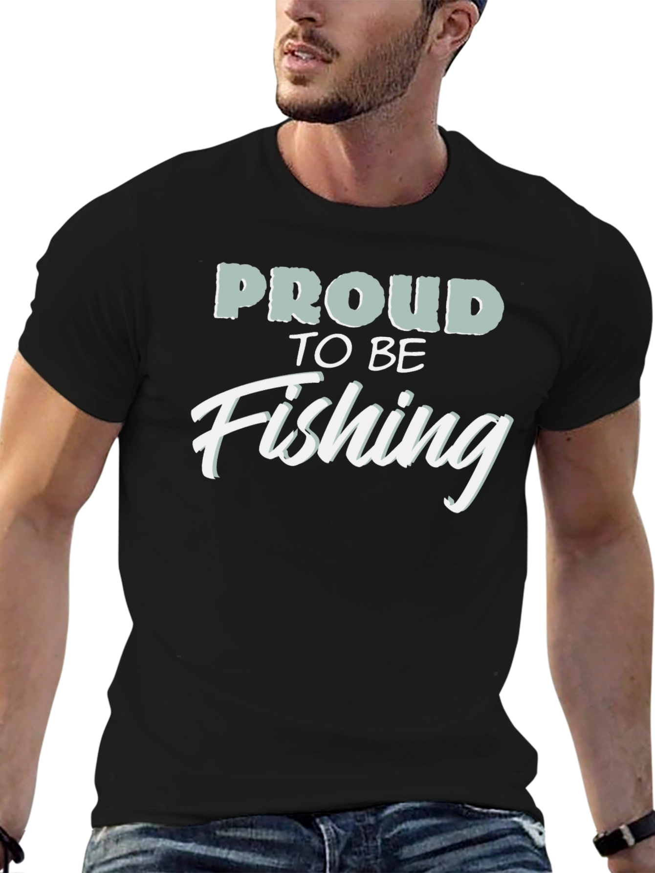 Proud to be Fishing Black T-Shirt