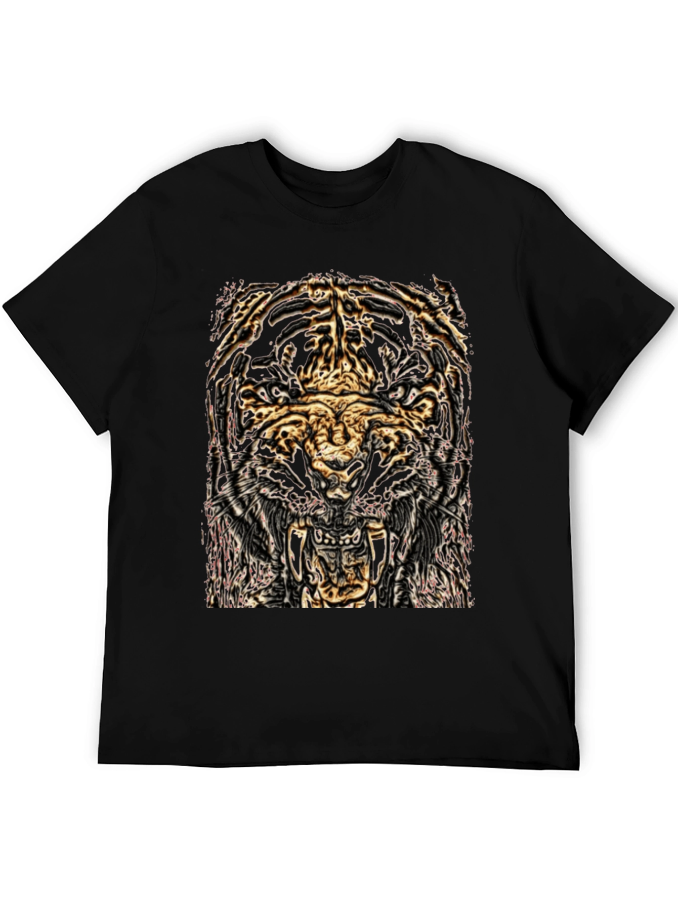 Tiger Graphic Black Tee - Fierce Style