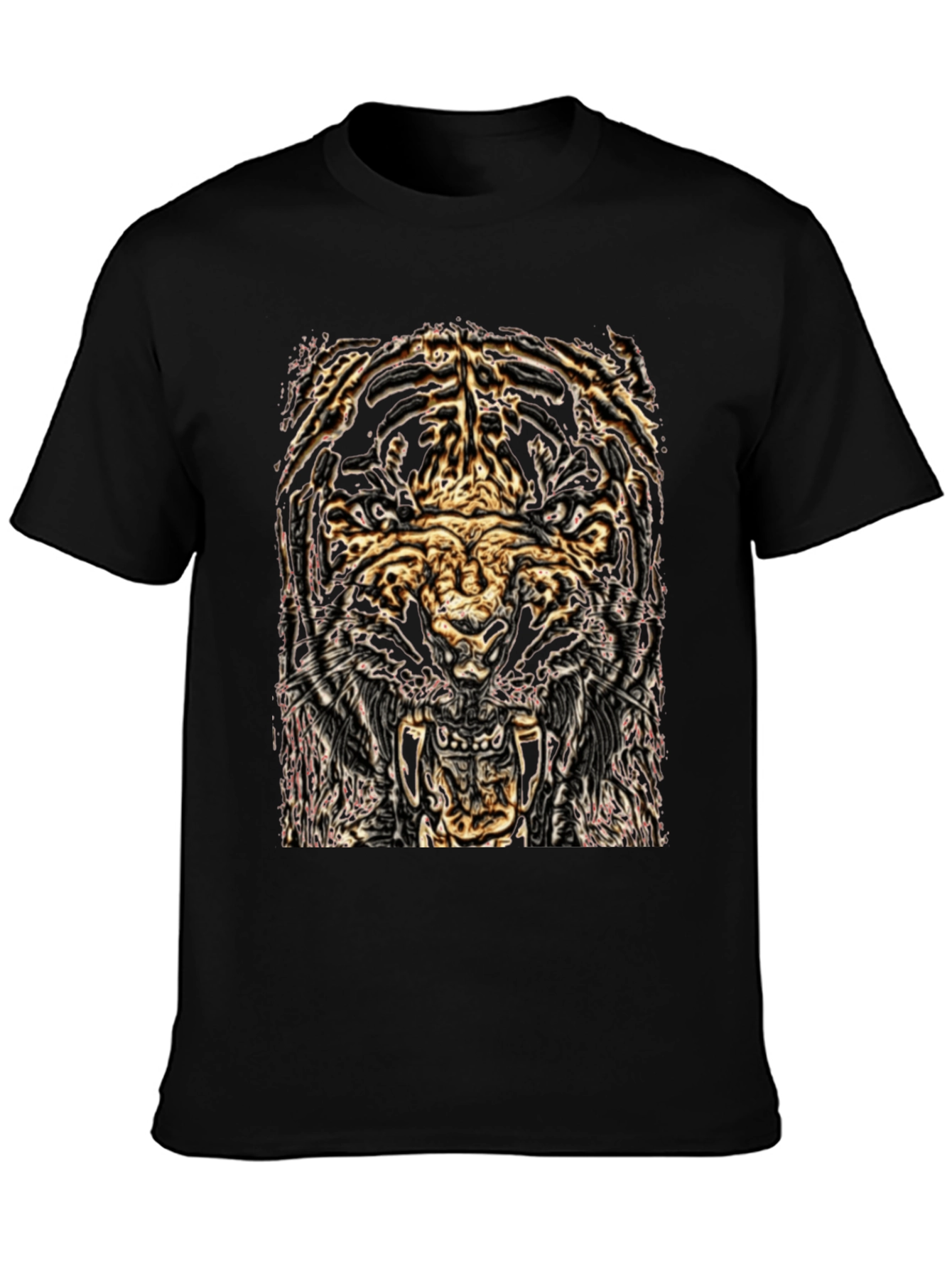 Tiger Graphic Black Tee - Fierce Style