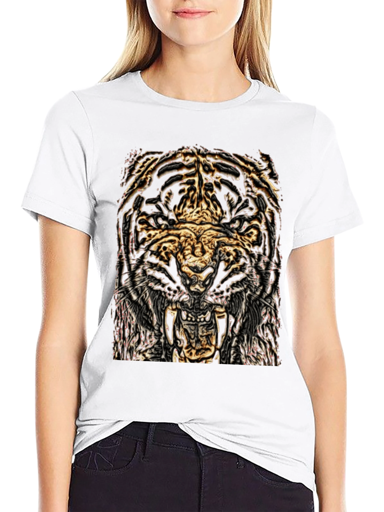 Tiger Graphic Black Tee - Fierce Style