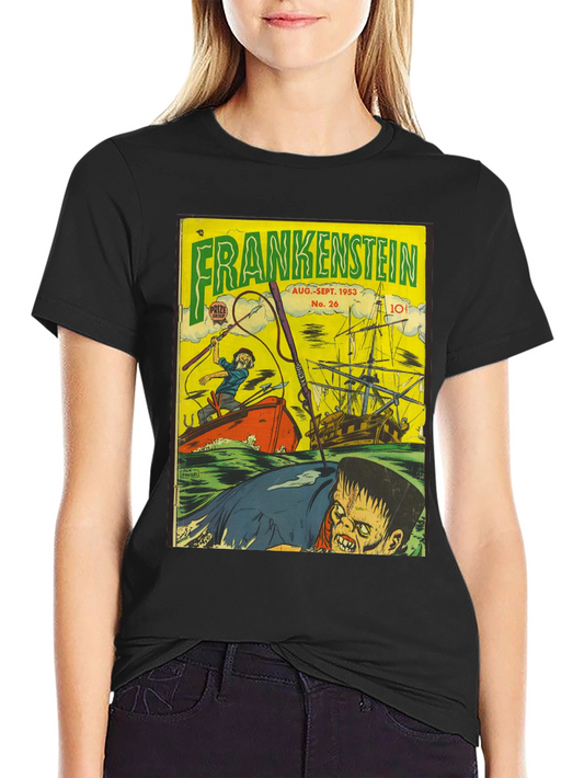 Frankenstein Comic Book T-Shirt - Vintage Horror Tee