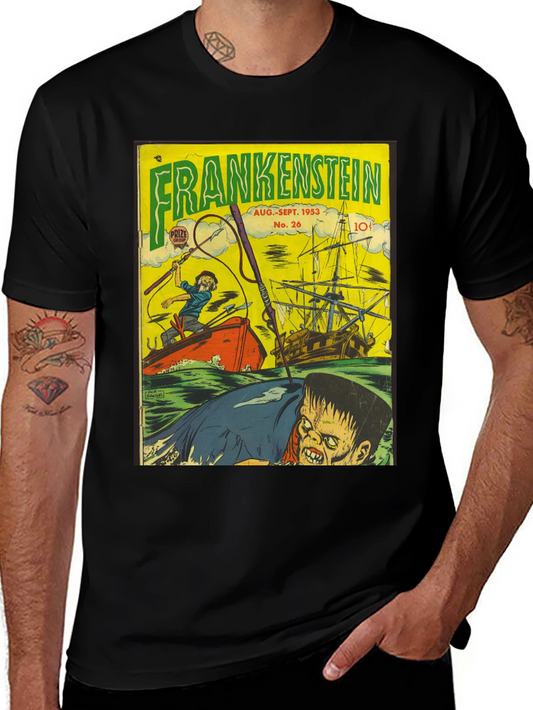 Frankenstein Comic Book T-Shirt - Vintage Horror Tee