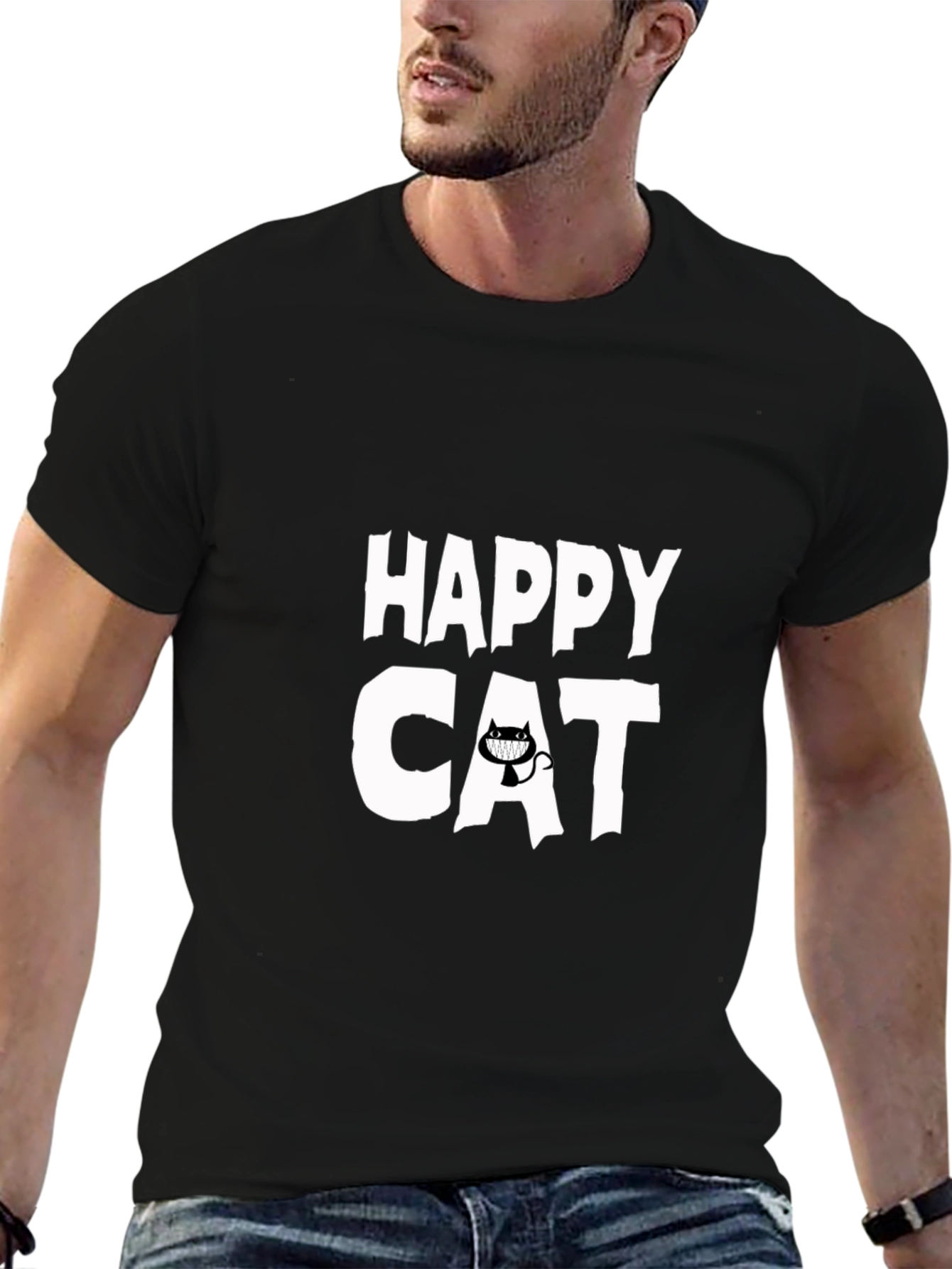 Happy Cat Graphic T-Shirt