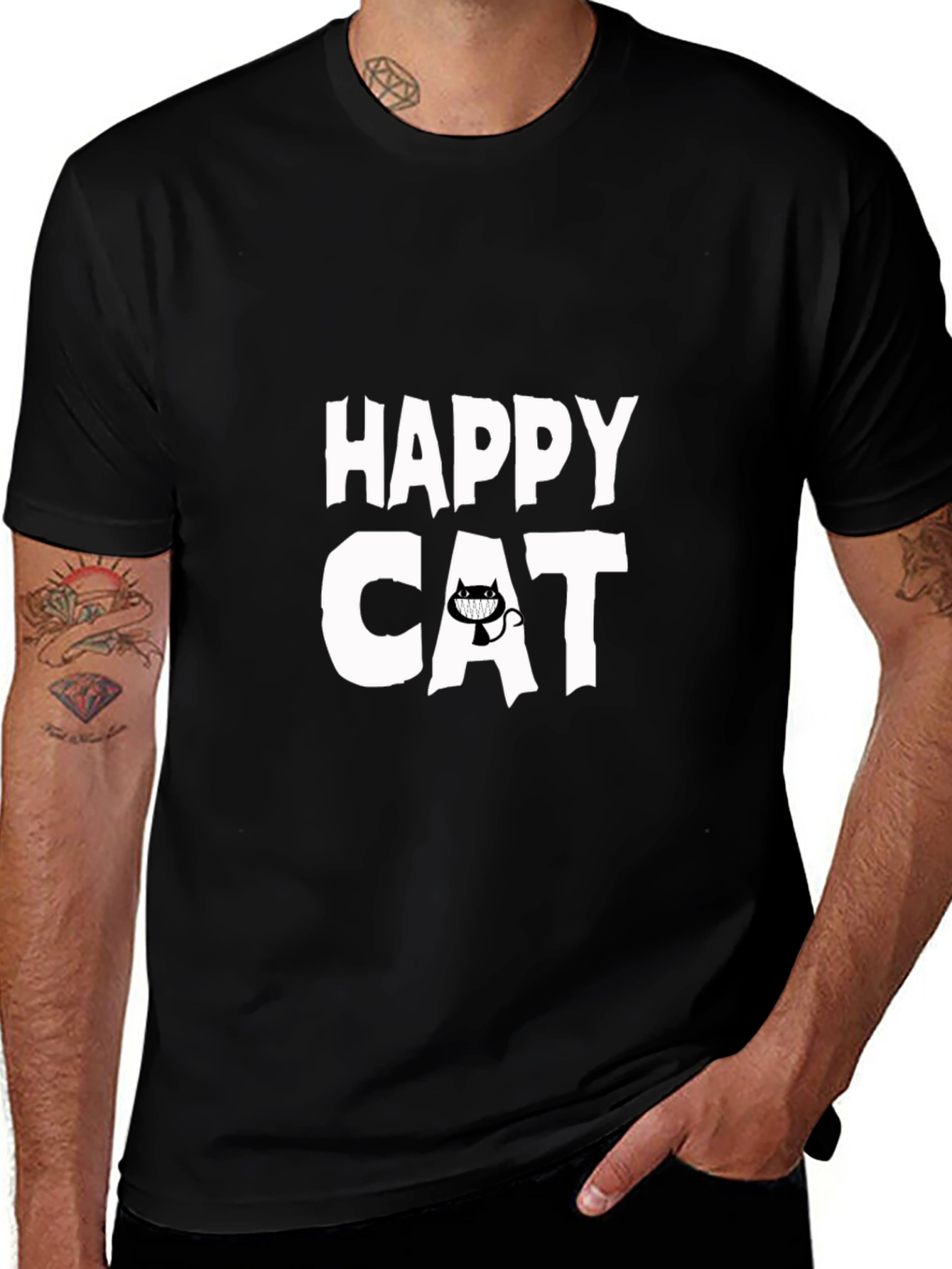 Happy Cat Graphic T-Shirt