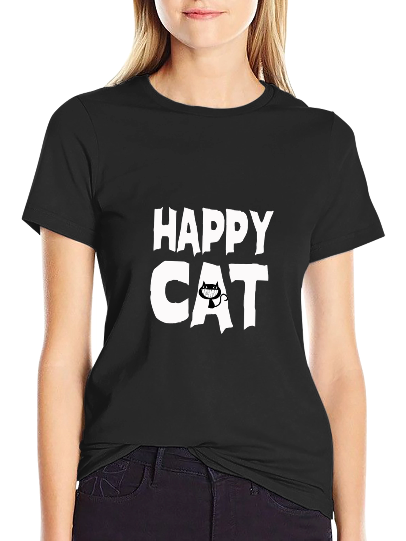 Happy Cat Graphic T-Shirt