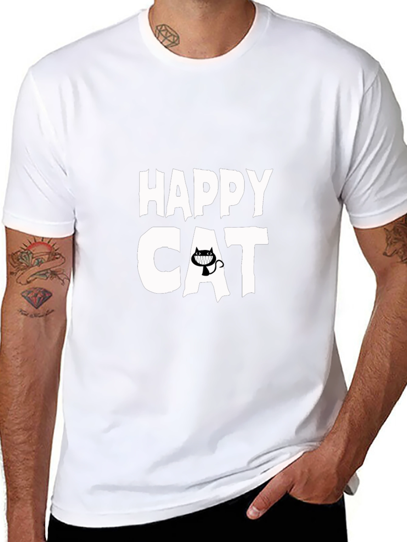 Happy Cat Graphic T-Shirt