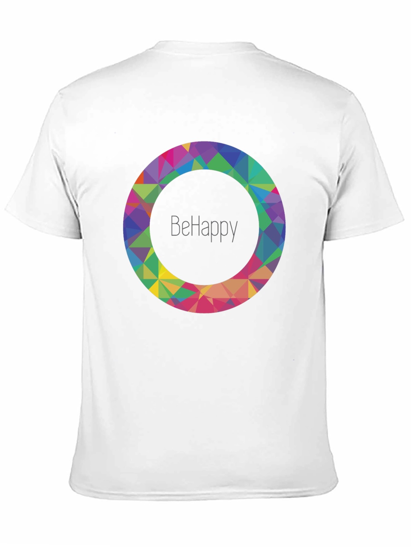 BeHappy Geometric Circle Graphic Black T-Shirt