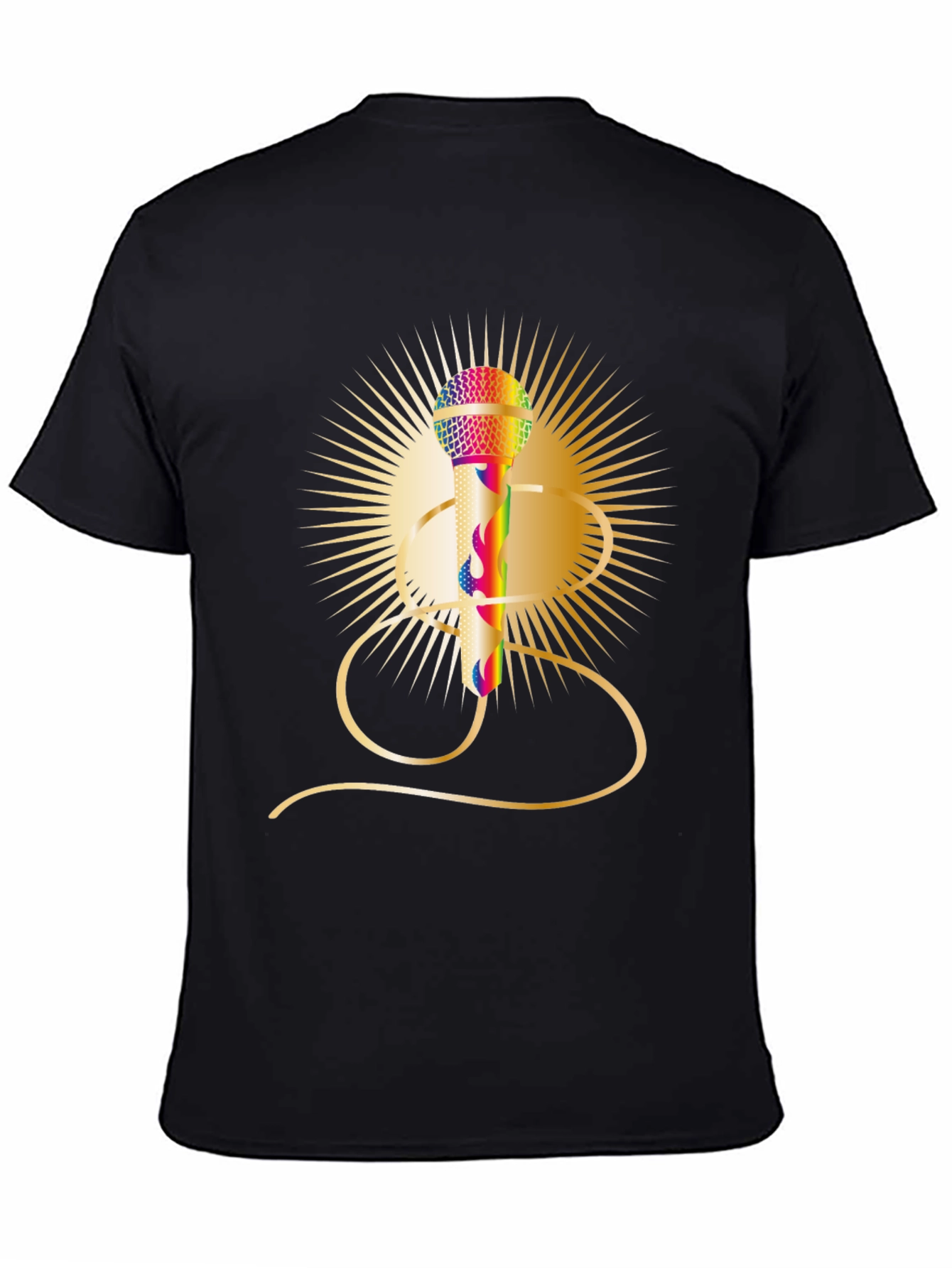 Retro Rainbow Mic Graphic Tee - Classic Style