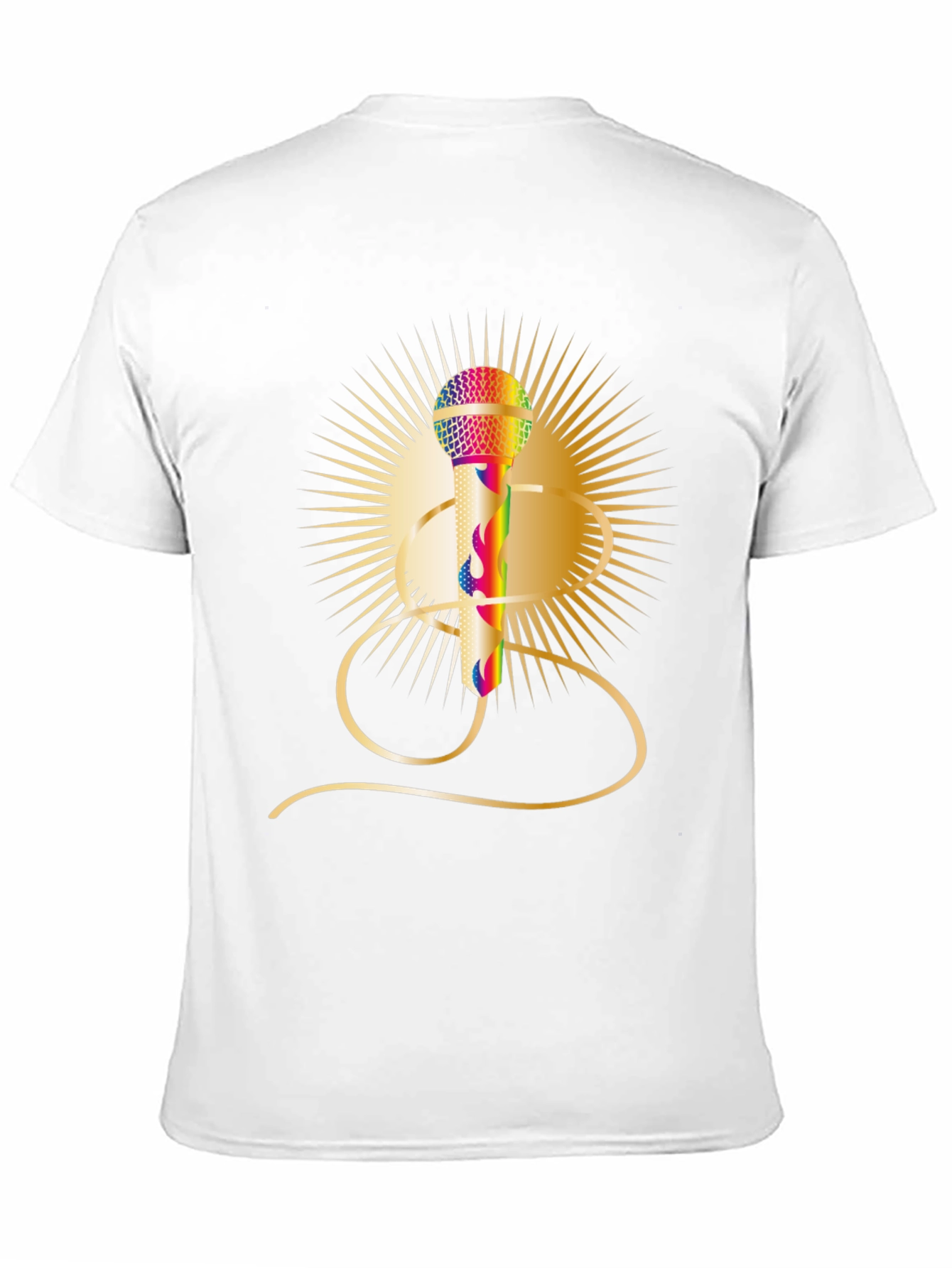 Retro Rainbow Mic Graphic Tee - Classic Style