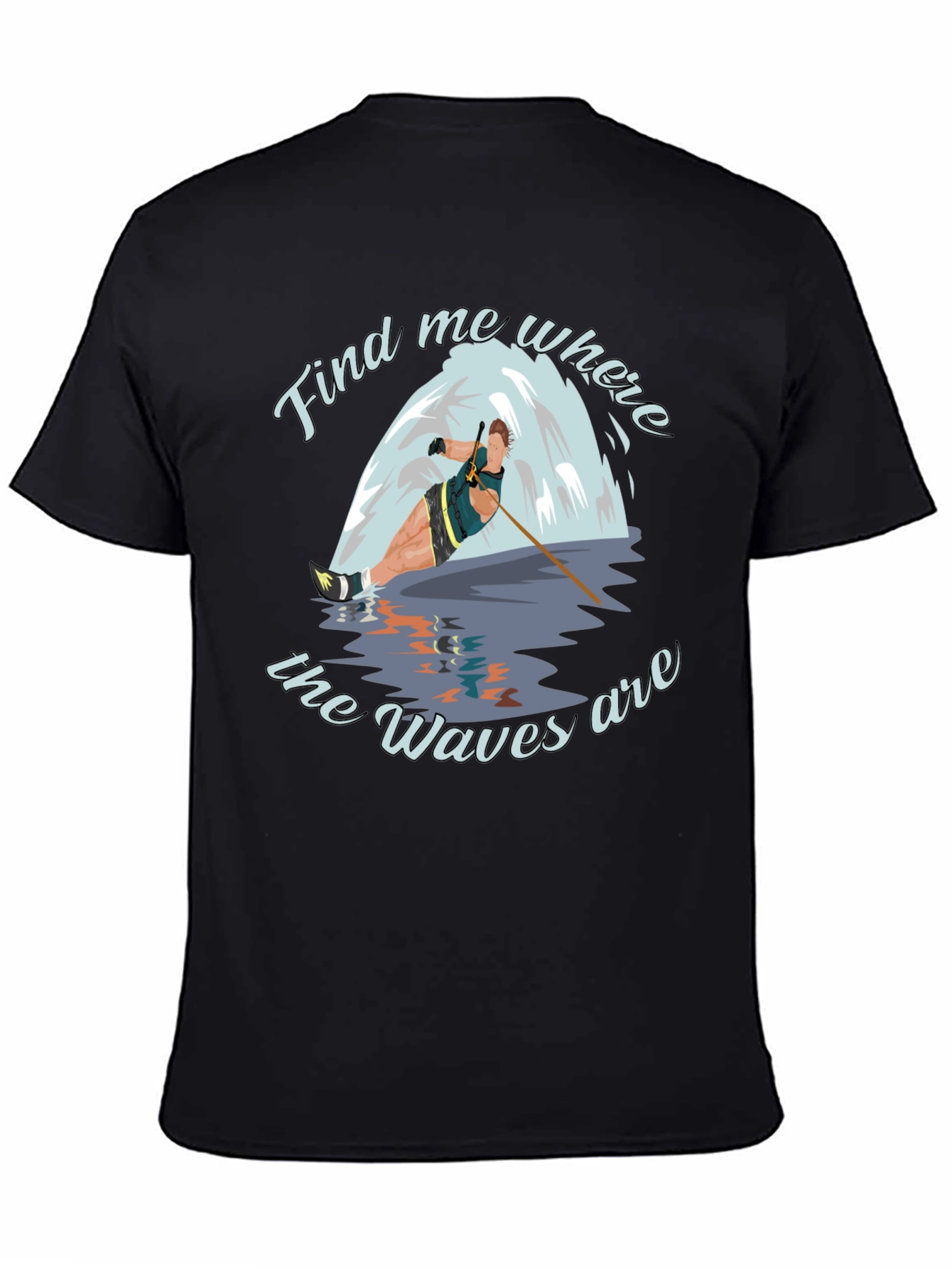 Waterskier Waves Graphic T-Shirt