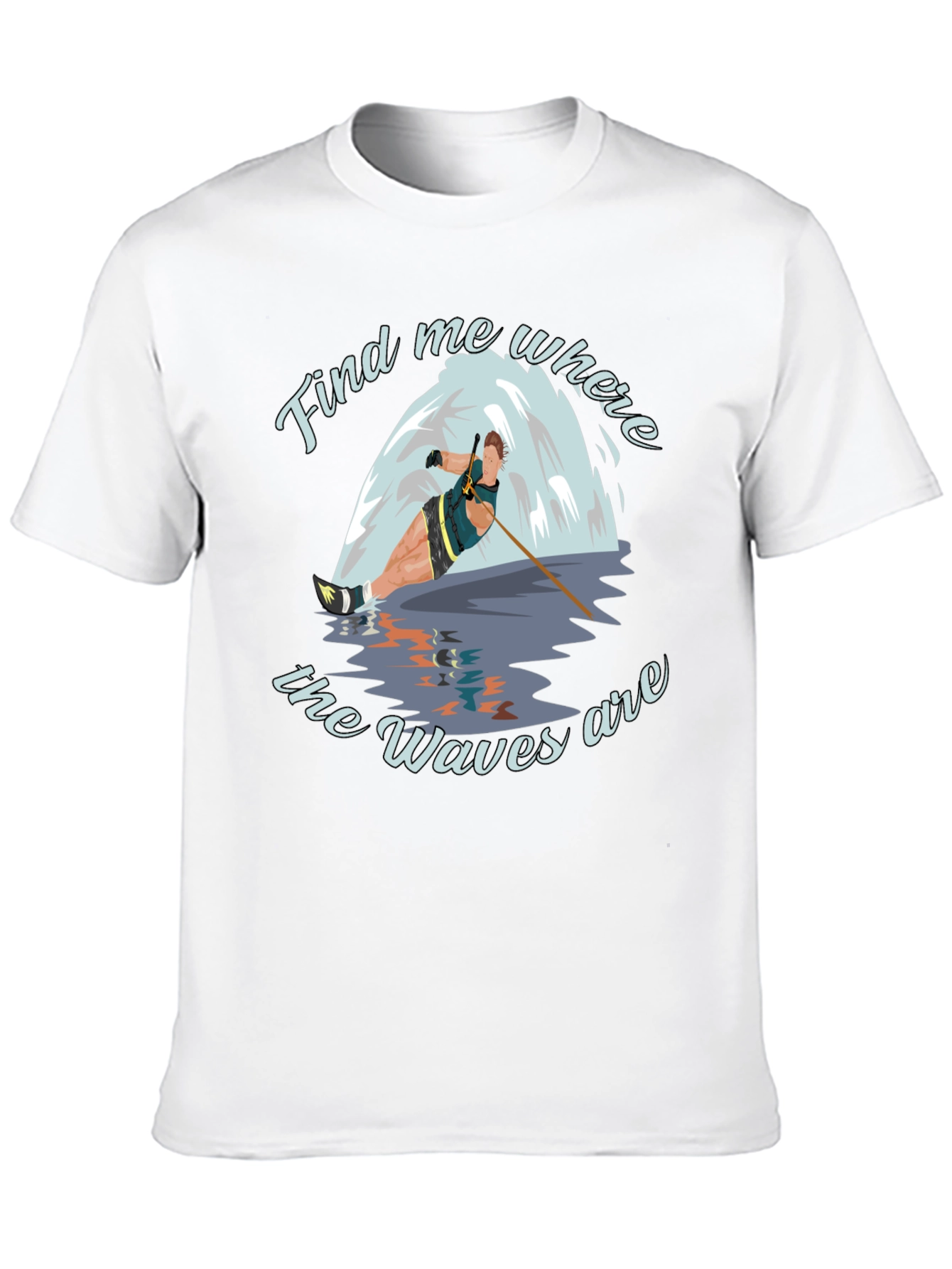 Waterskier Waves Graphic T-Shirt