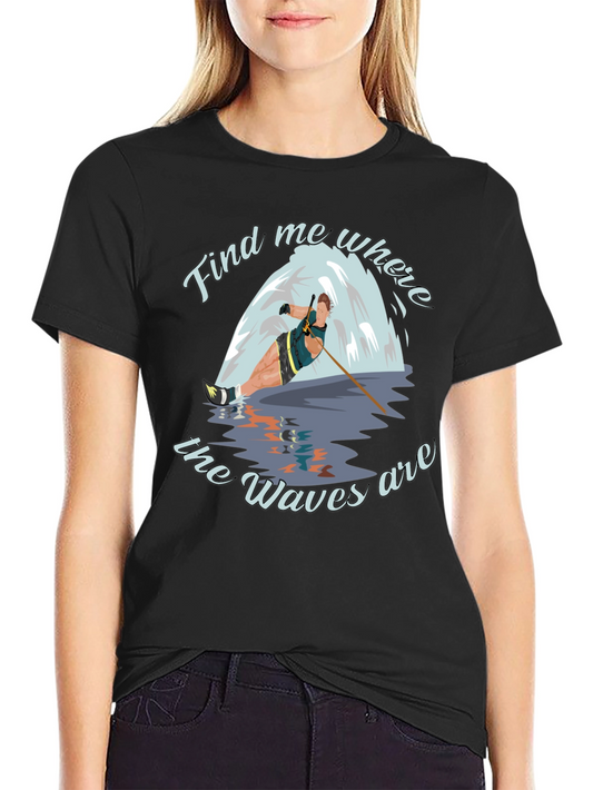 Waterskier Waves Graphic T-Shirt