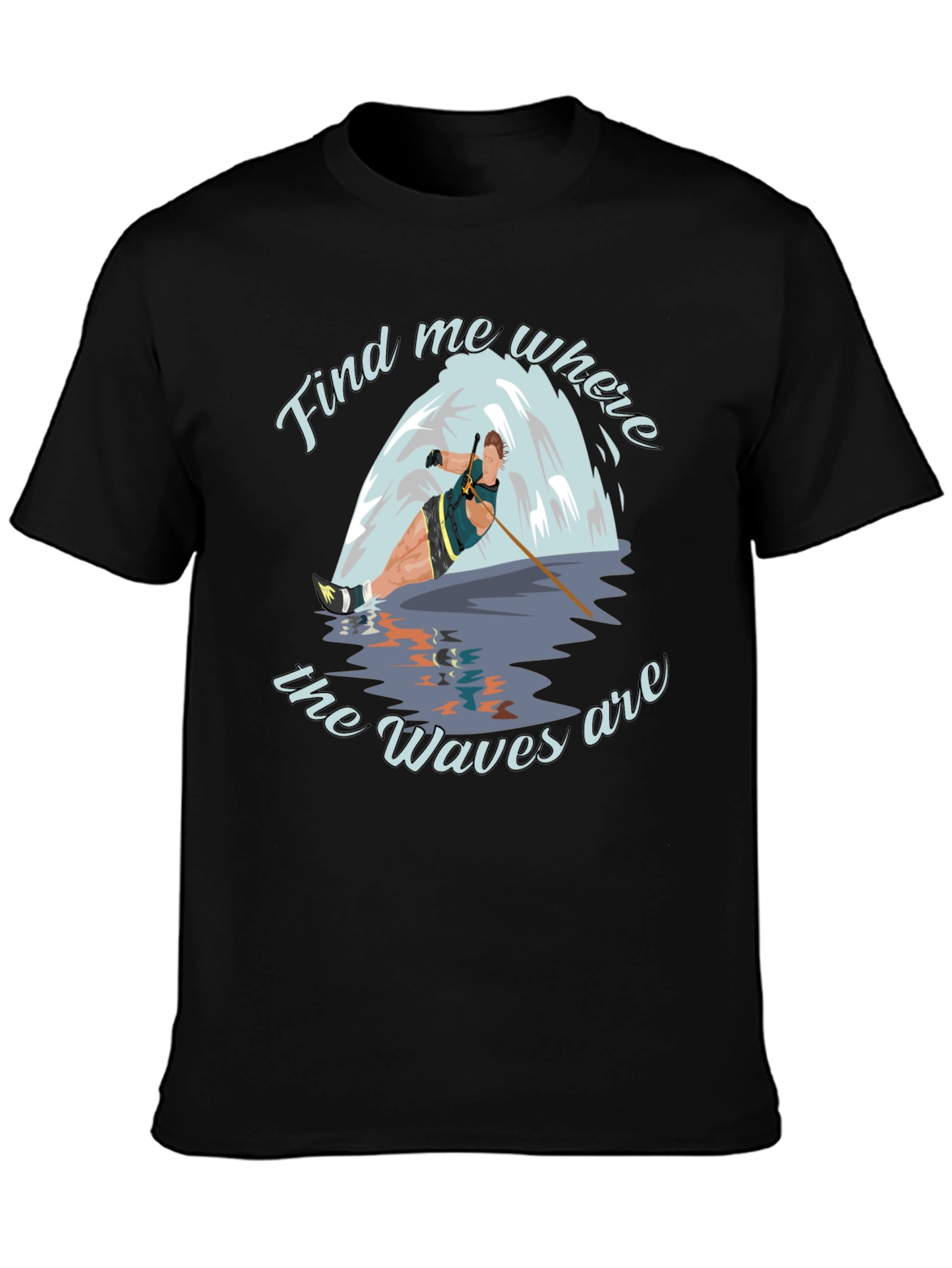 Waterskier Waves Graphic T-Shirt