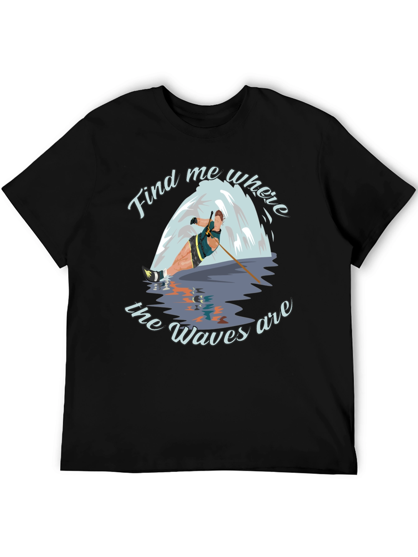 Waterskier Waves Graphic T-Shirt