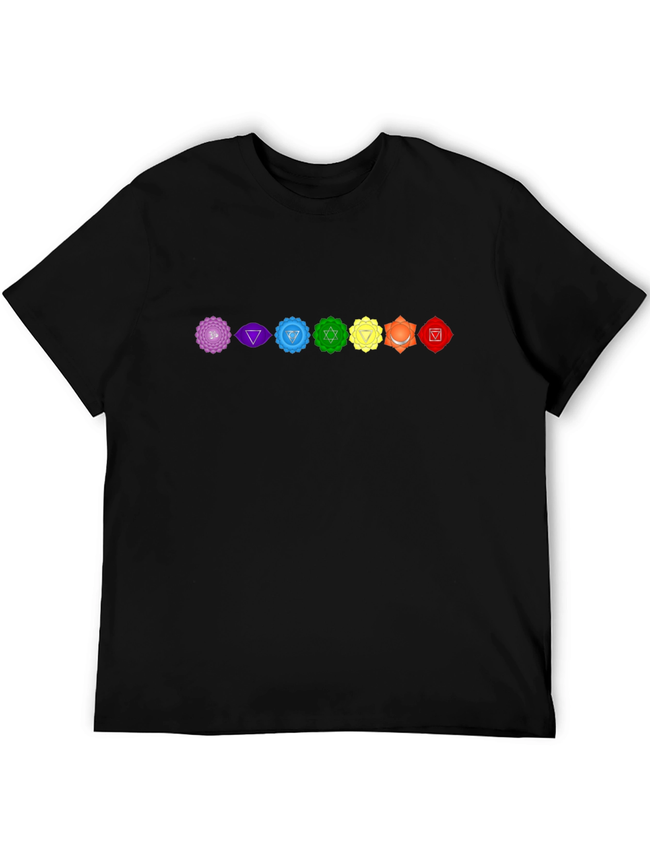 Chakra Symbol T-Shirt - Spiritual Design Black Tee