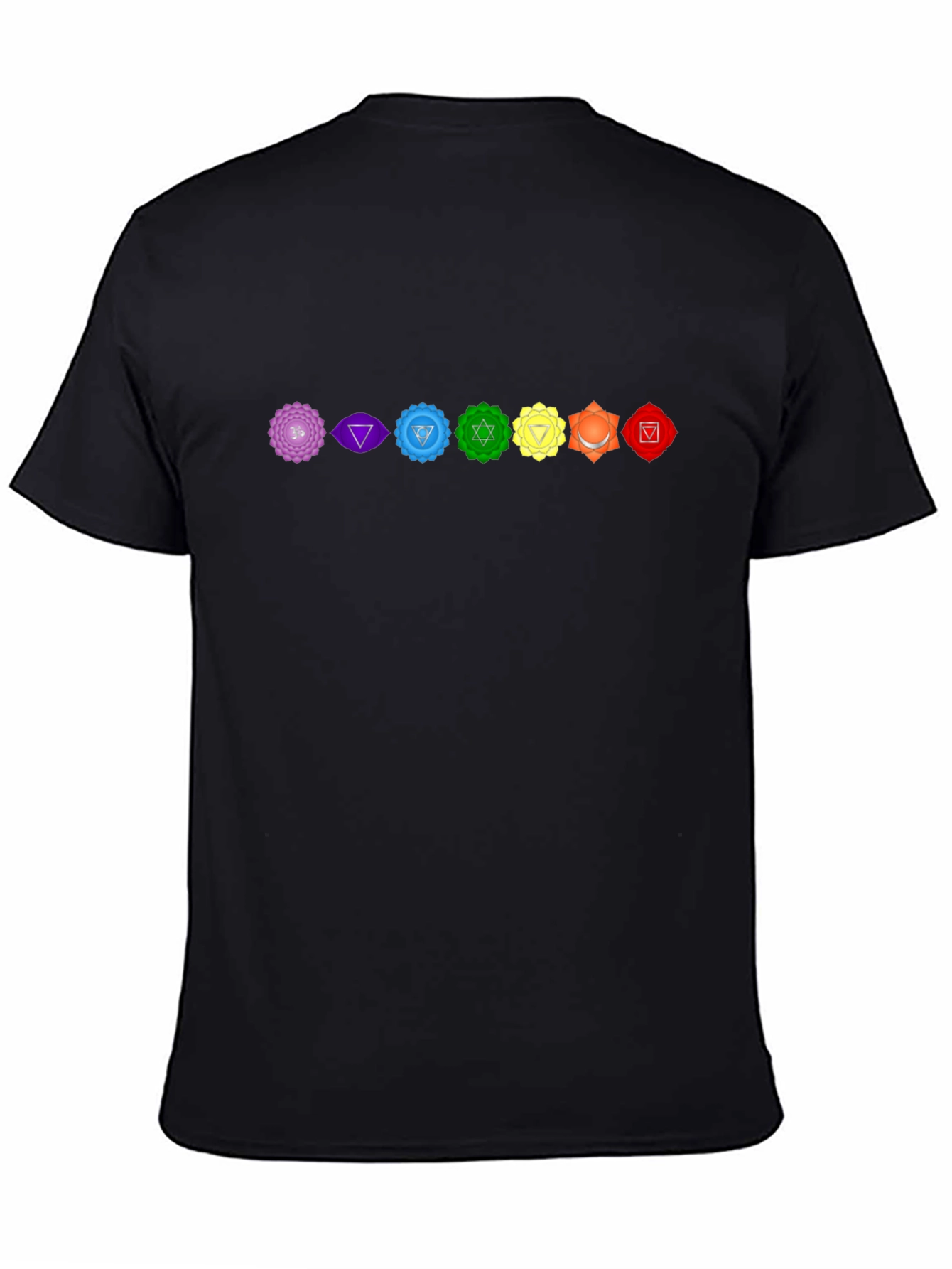 Chakra Symbol T-Shirt - Spiritual Design Black Tee