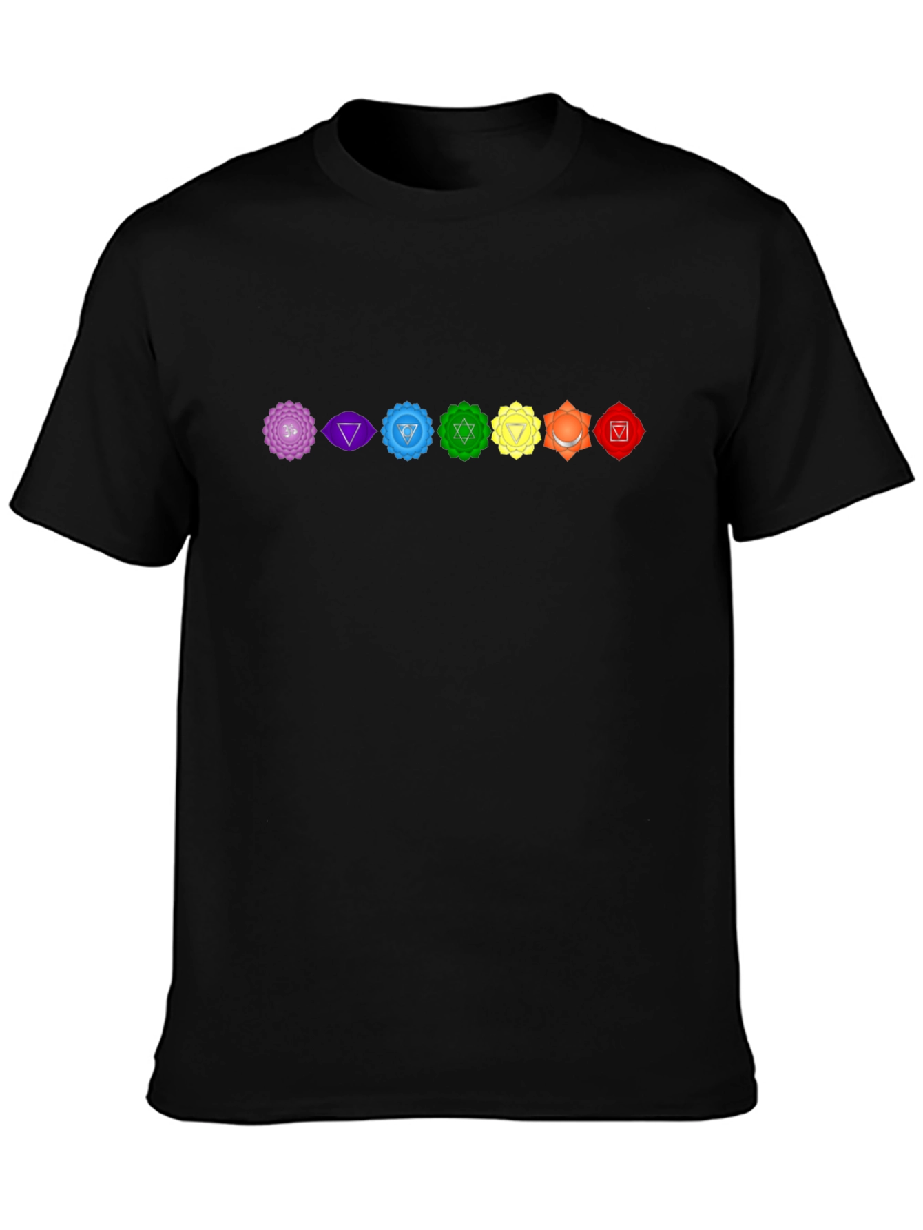 Chakra Symbol T-Shirt - Spiritual Design Black Tee