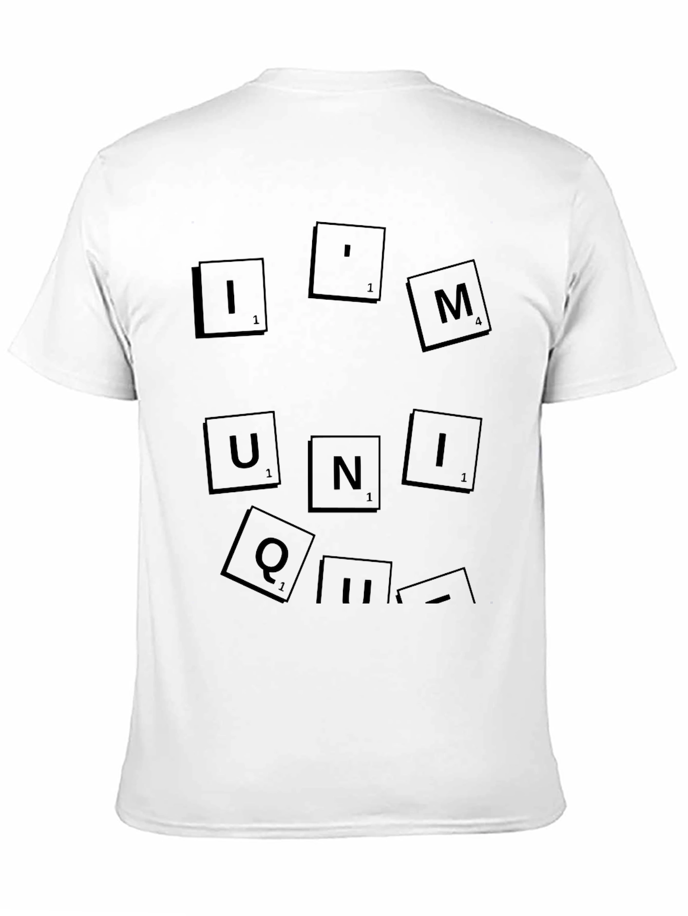 Unique Black T-Shirt - Scrabble Tile Design