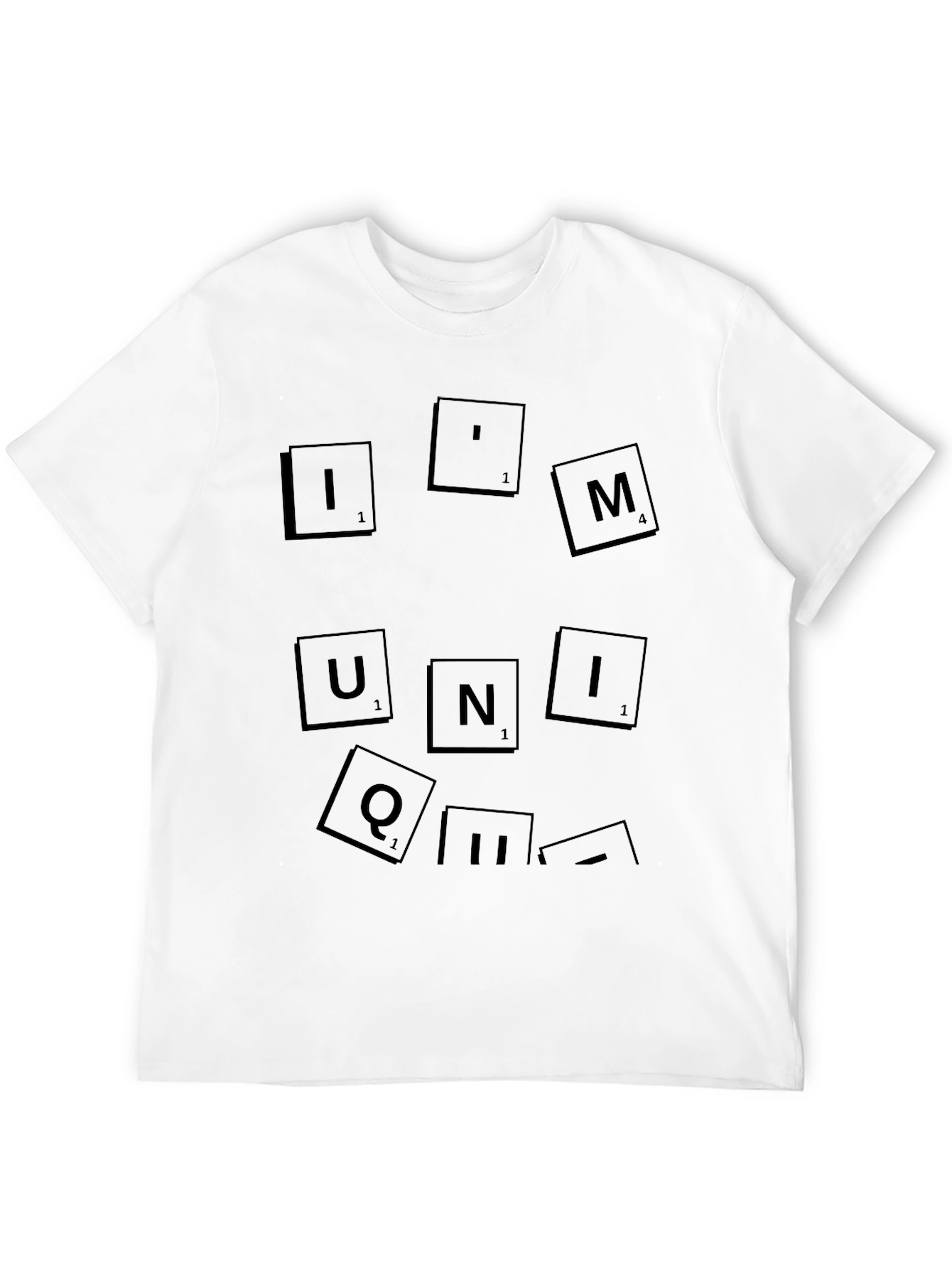 Unique Black T-Shirt - Scrabble Tile Design