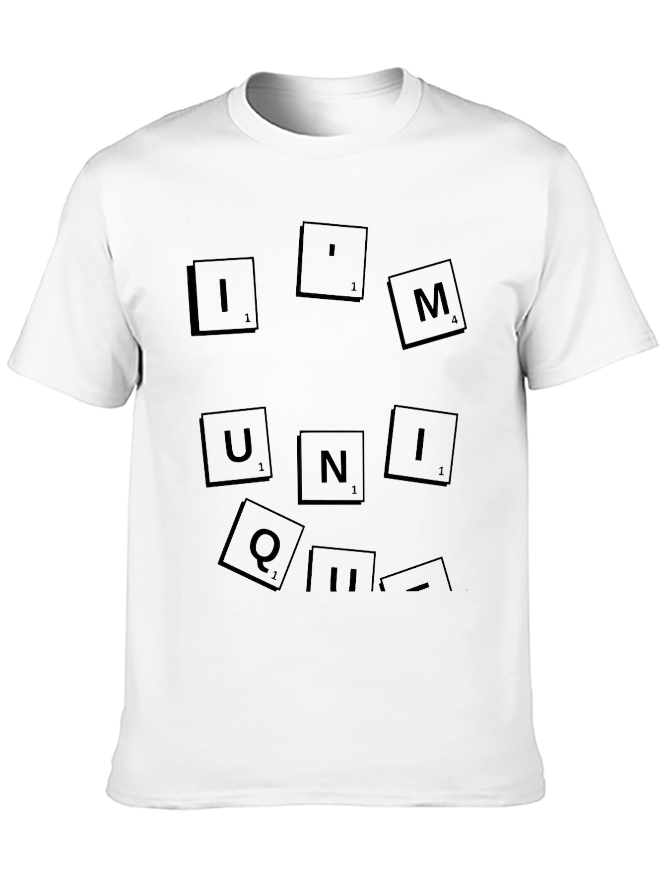 Unique Black T-Shirt - Scrabble Tile Design