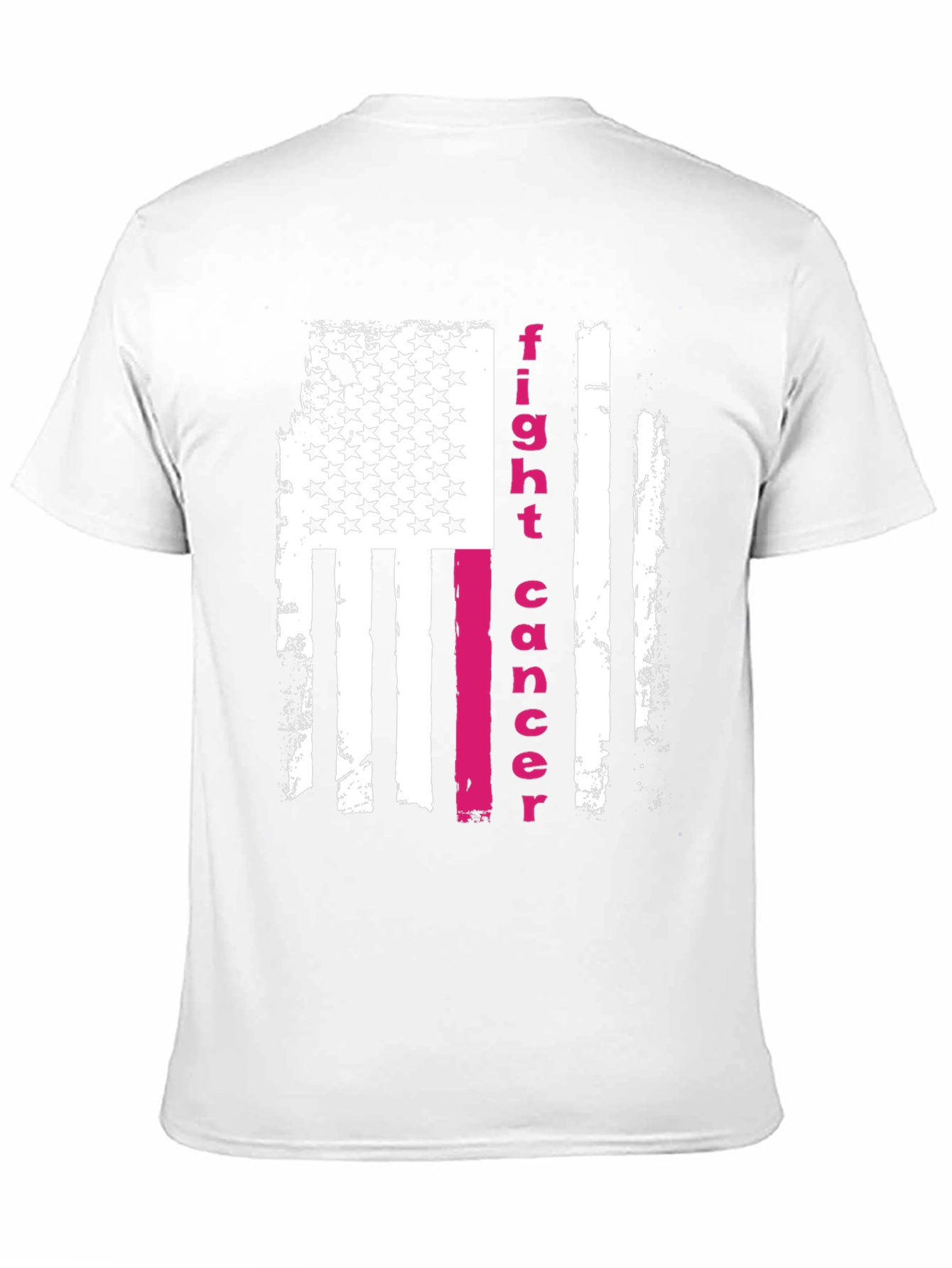Fight Cancer American Flag Graphic T-Shirt