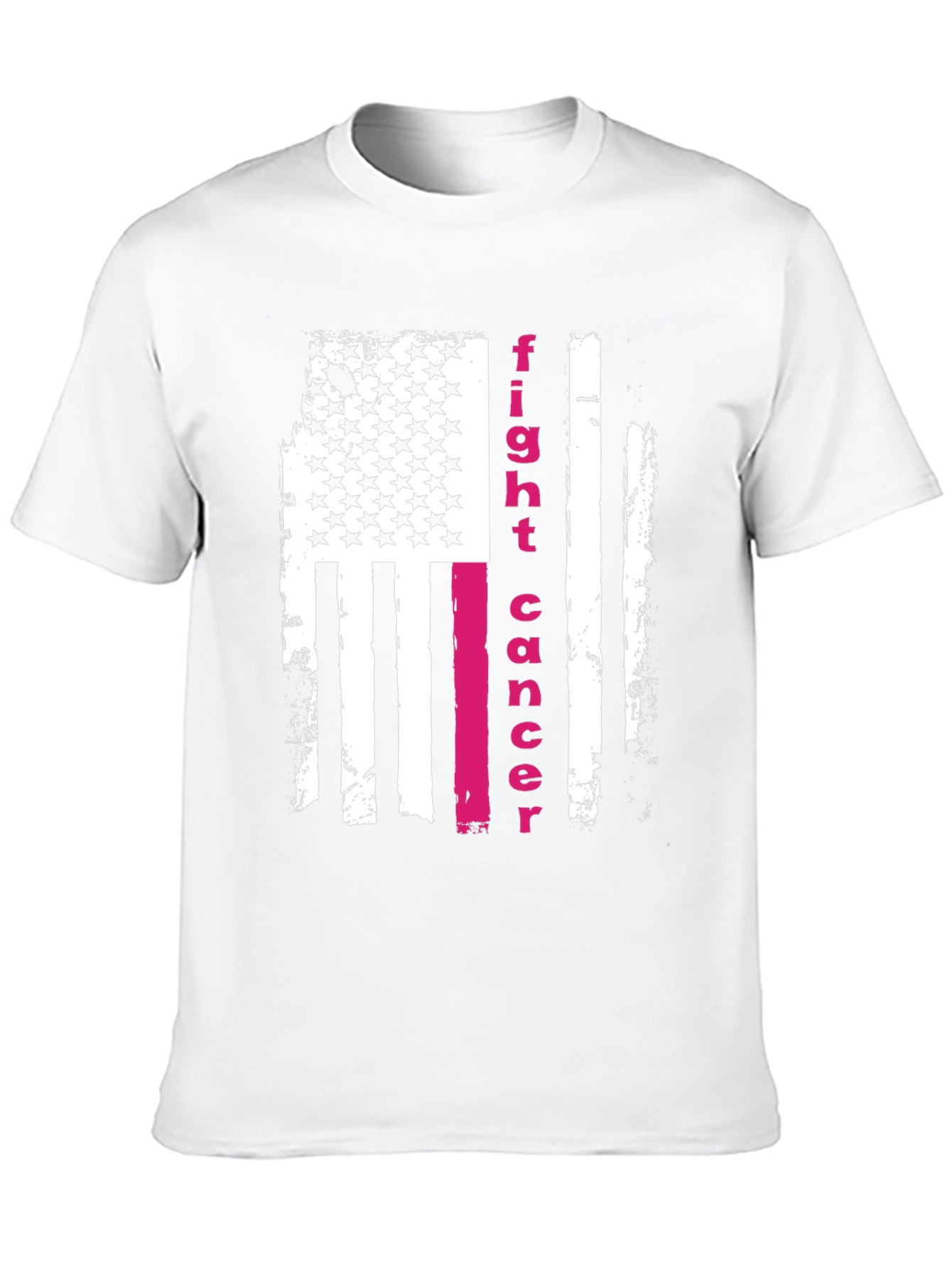 Fight Cancer American Flag Graphic T-Shirt