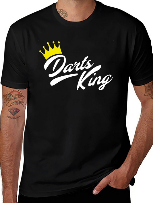 Darts King Black T-Shirt - Novelty Graphic Tee