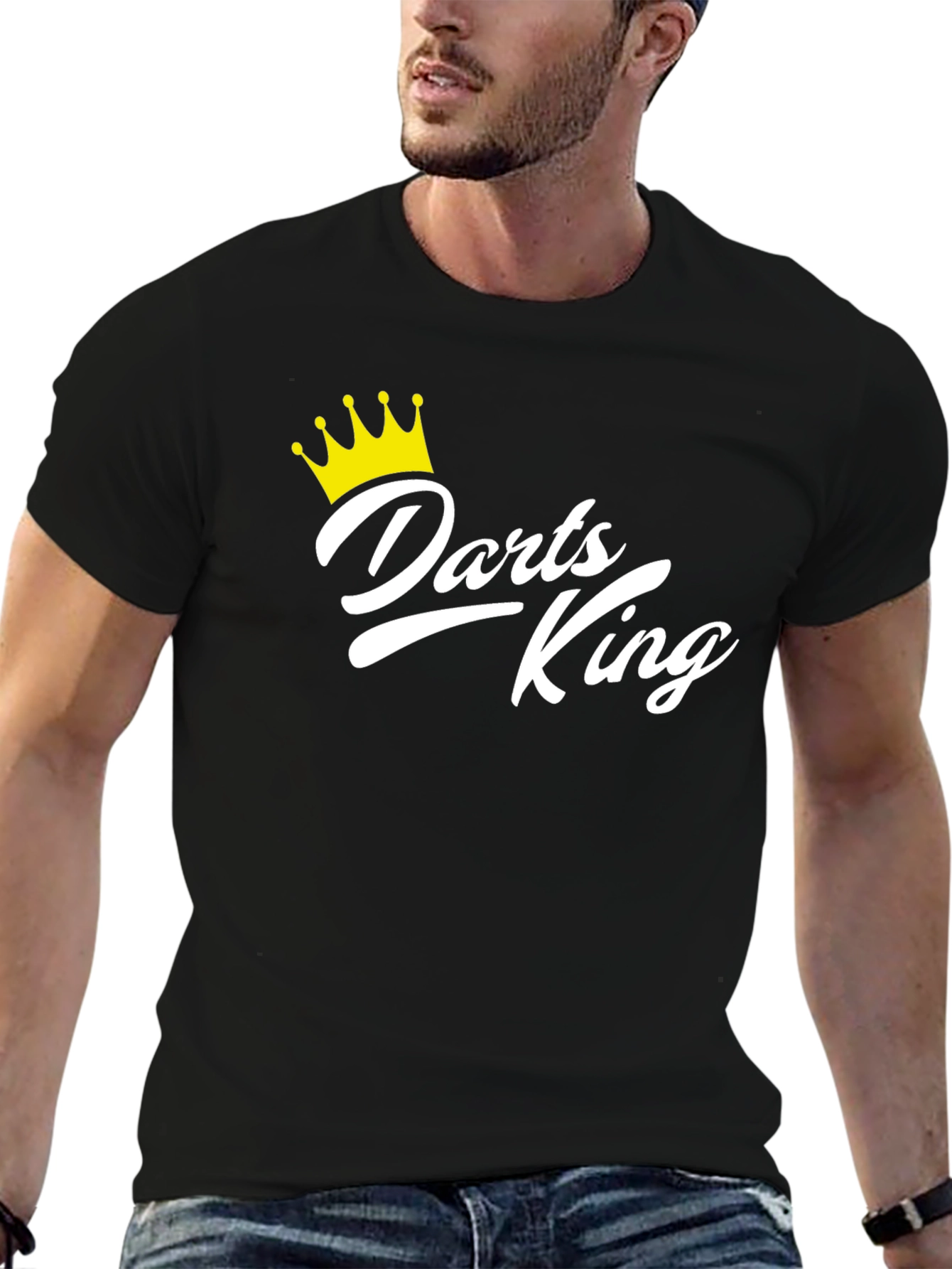 Darts King Black T-Shirt - Novelty Graphic Tee