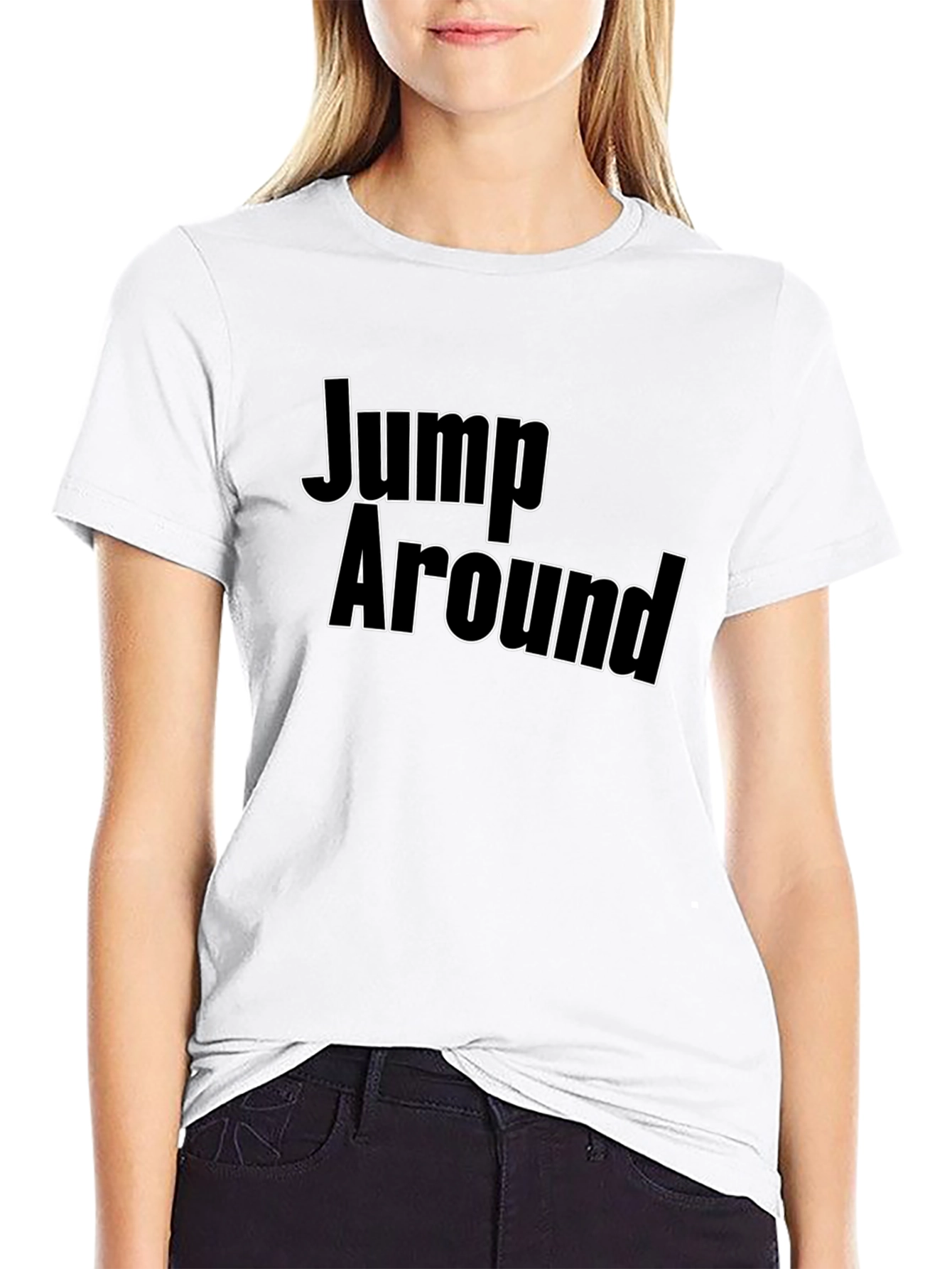 Jump Around Black T-Shirt - Bold Graphic Tee