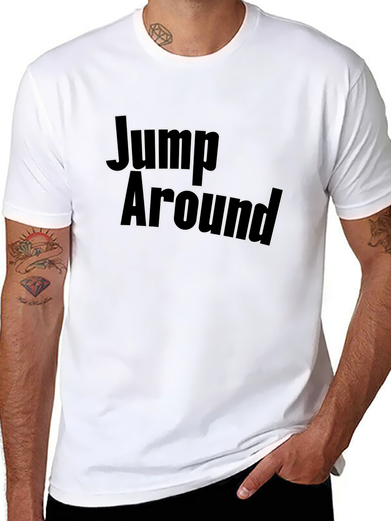 Jump Around Black T-Shirt - Bold Graphic Tee