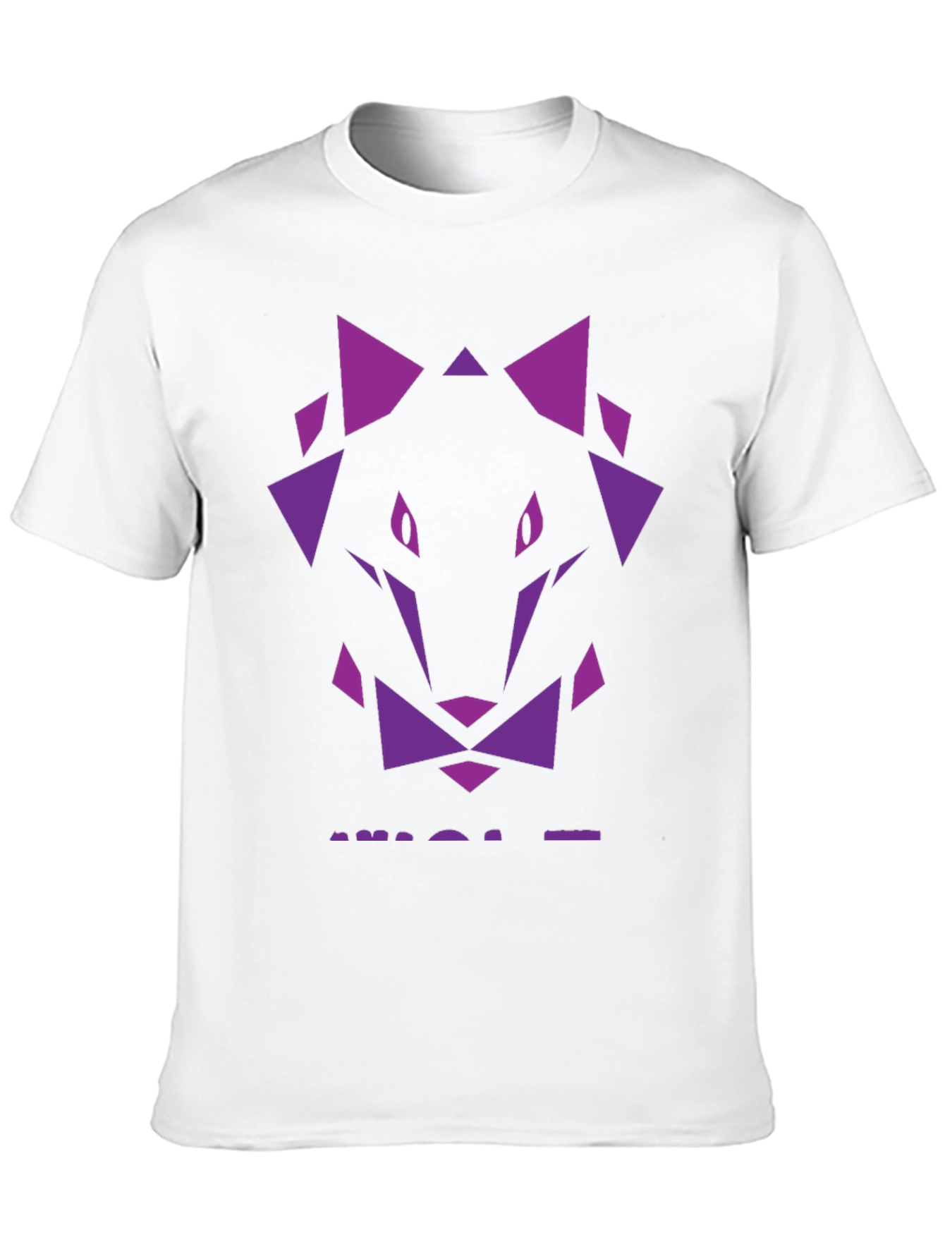 Geometric Wolf Graphic Tee - Black
