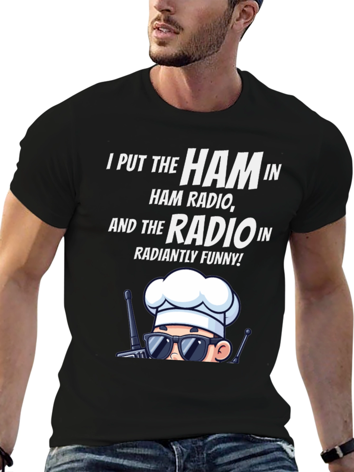 Ham Radio Humor T-Shirt: Radiantly Funny Chef Design