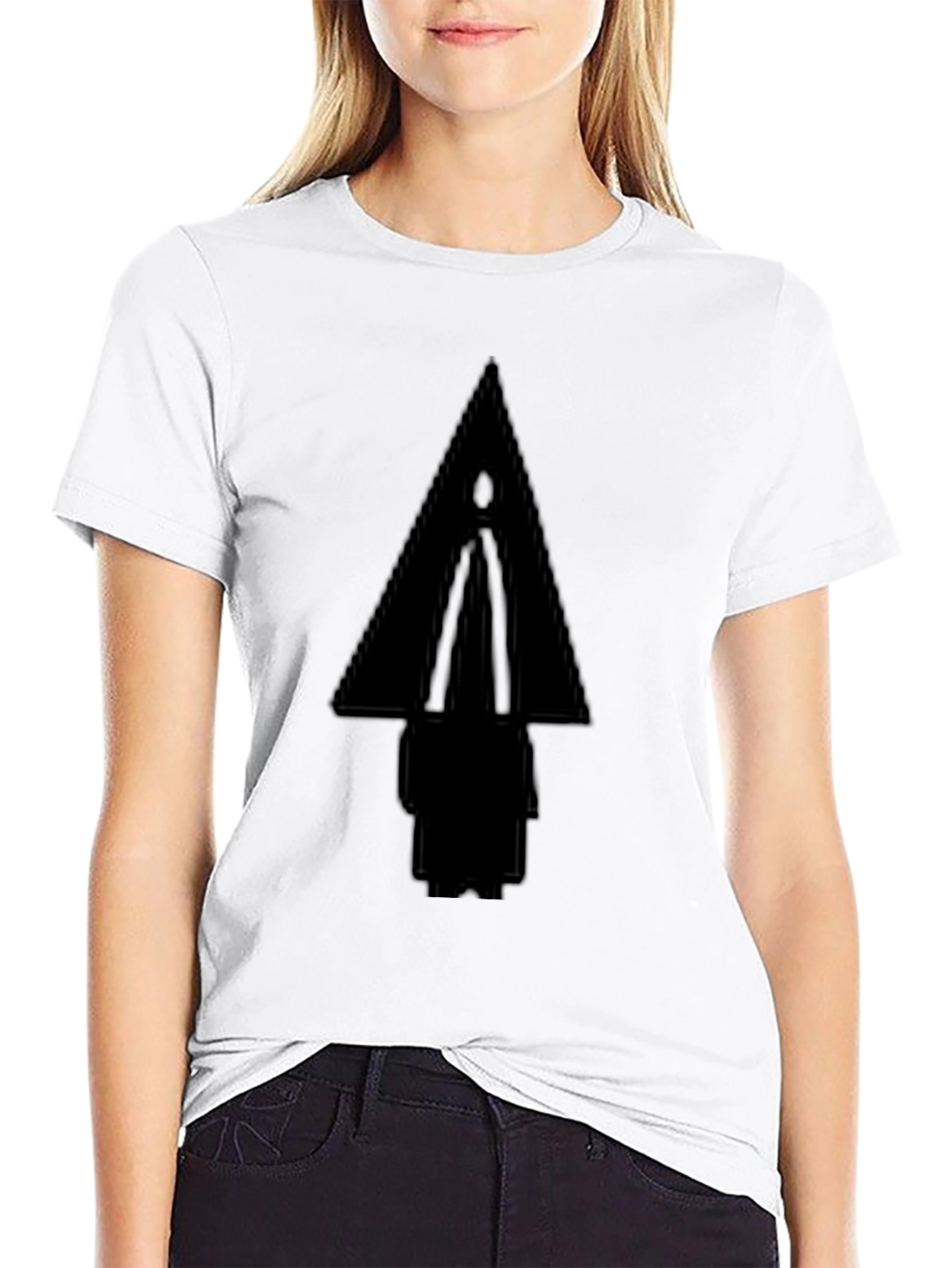 Geometric Silhouette Black T-Shirt