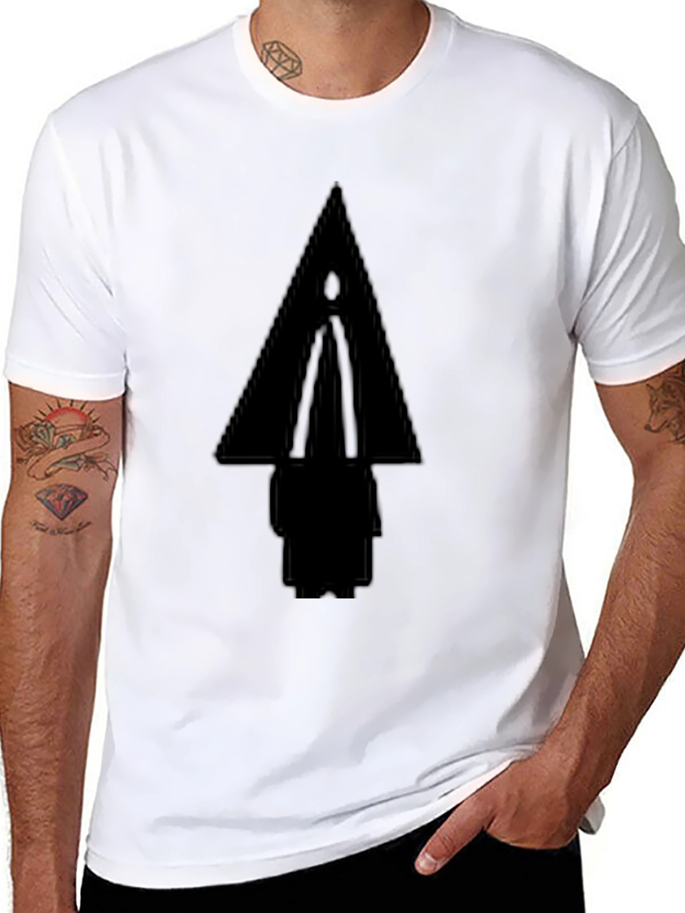 Geometric Silhouette Black T-Shirt