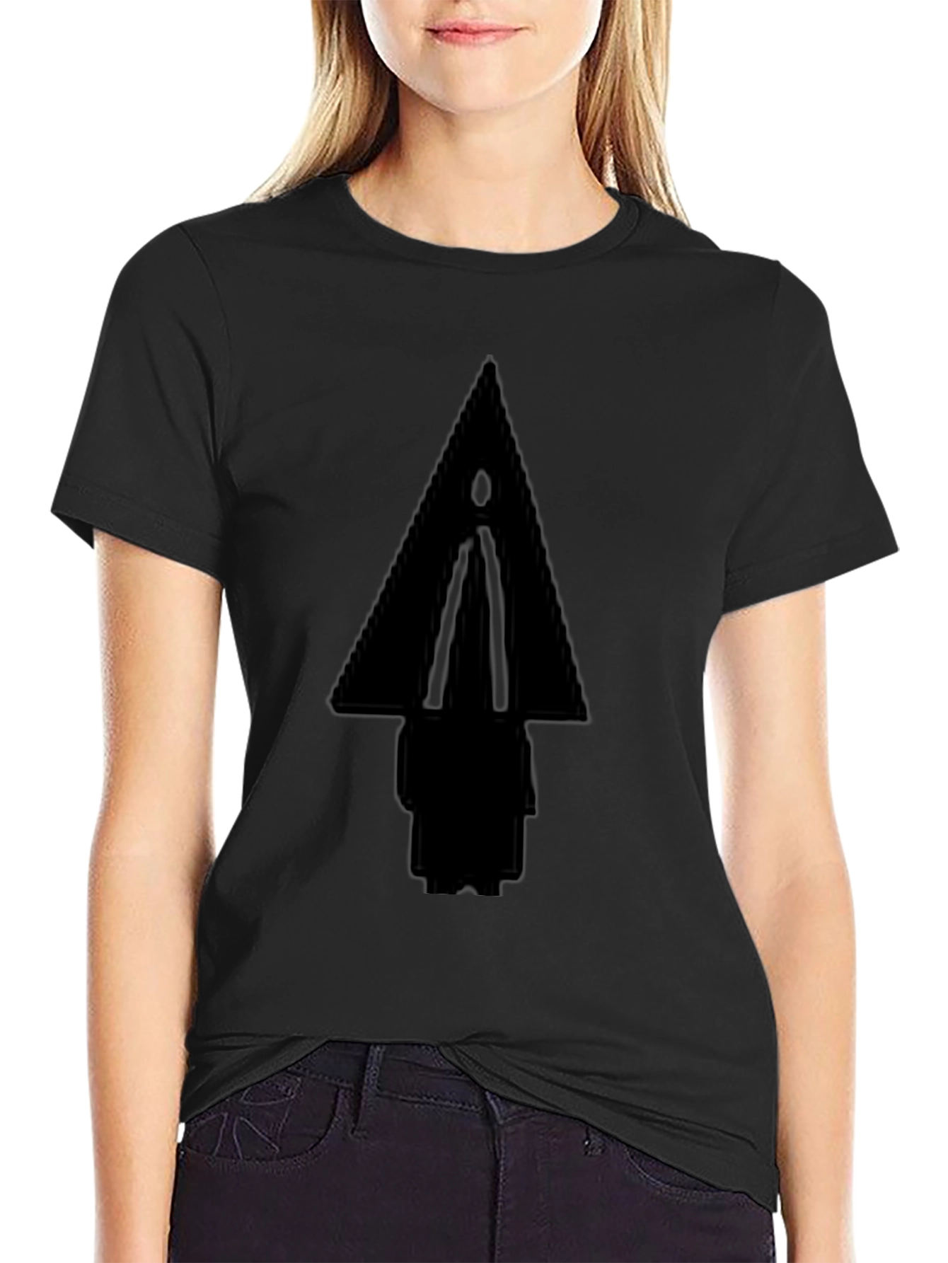 Geometric Silhouette Black T-Shirt