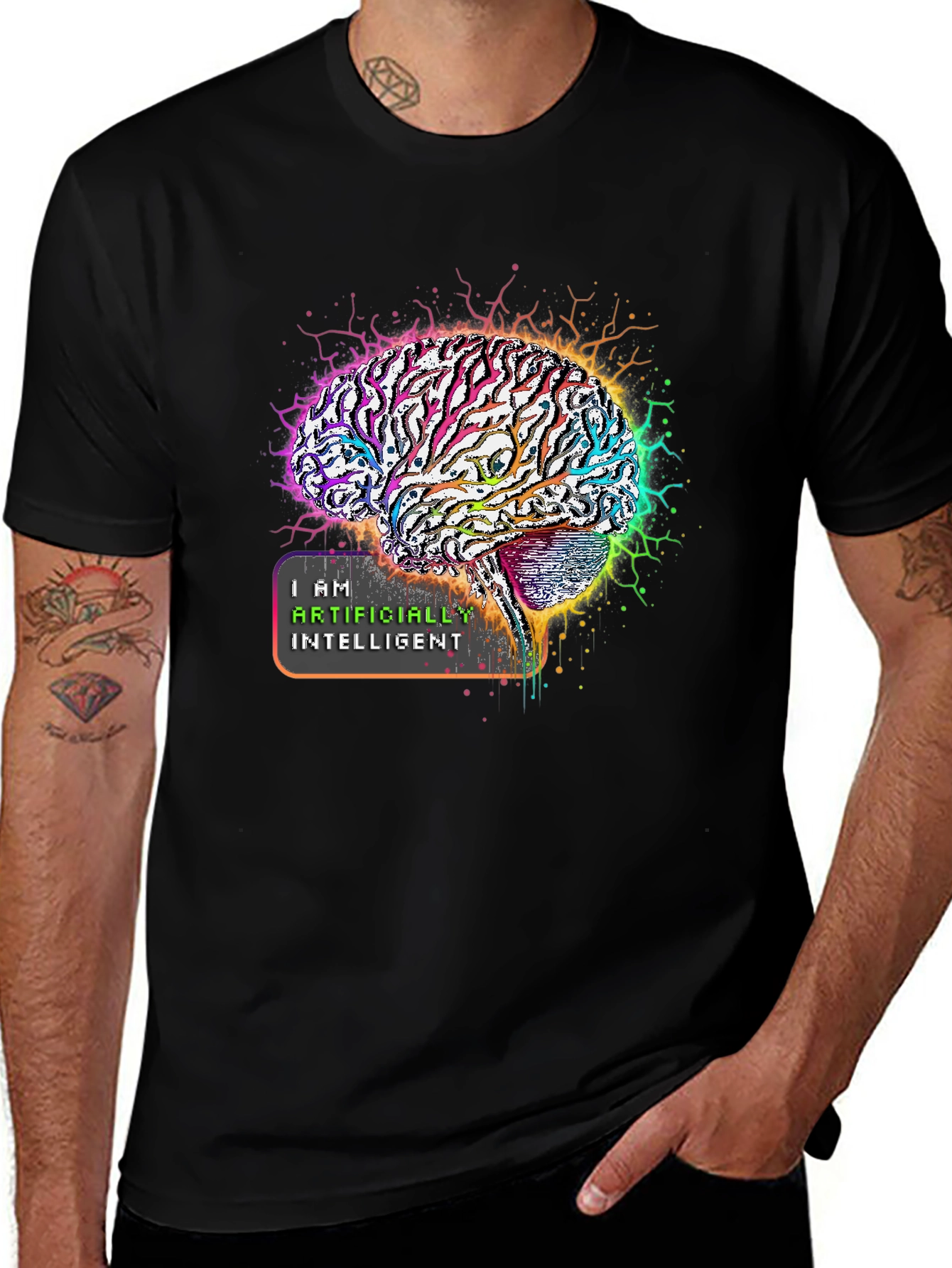 AI Brain Graphic Tee - Artificially Intelligent Unisex Shirt