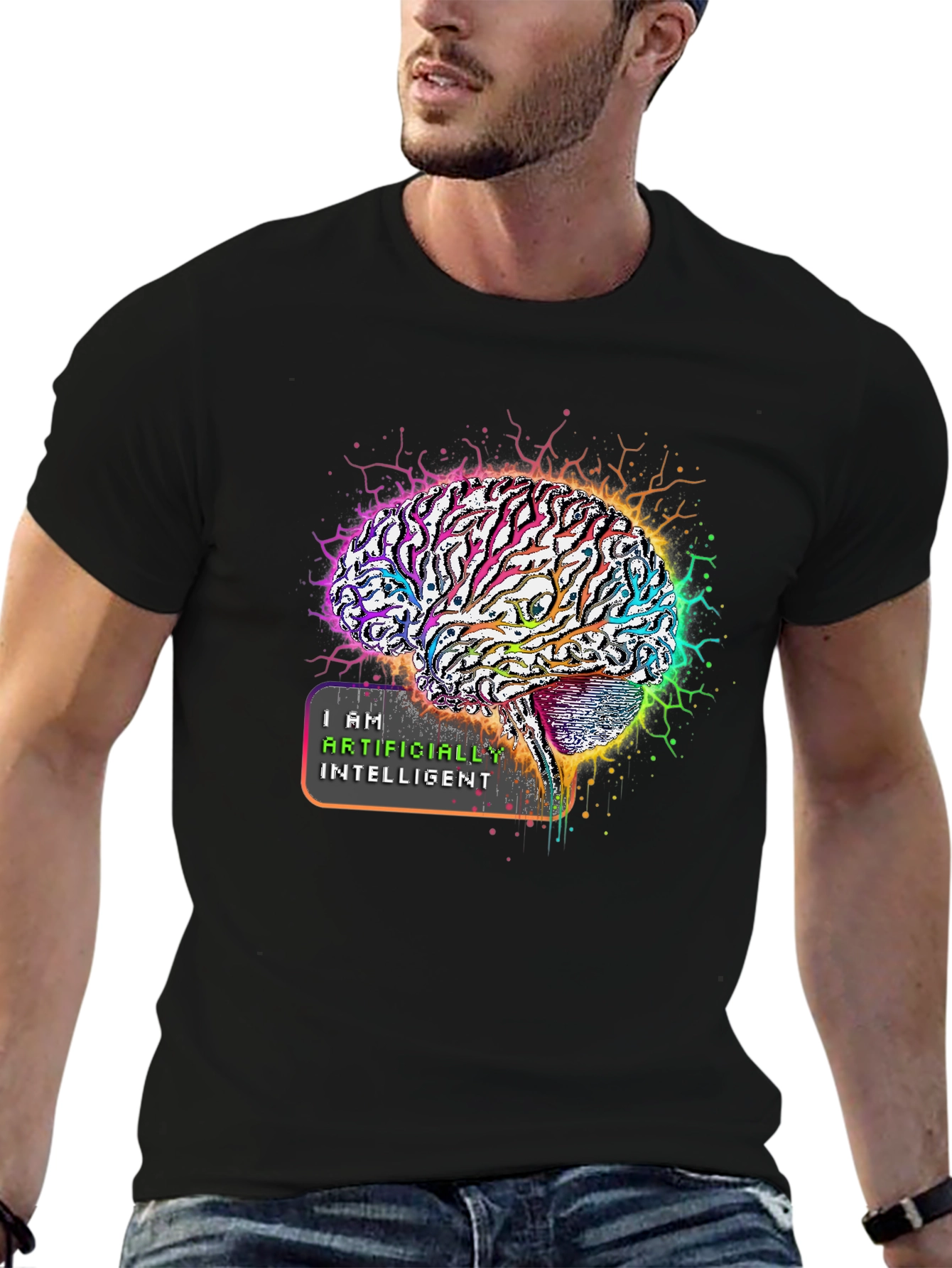 AI Brain Graphic Tee - Artificially Intelligent Unisex Shirt