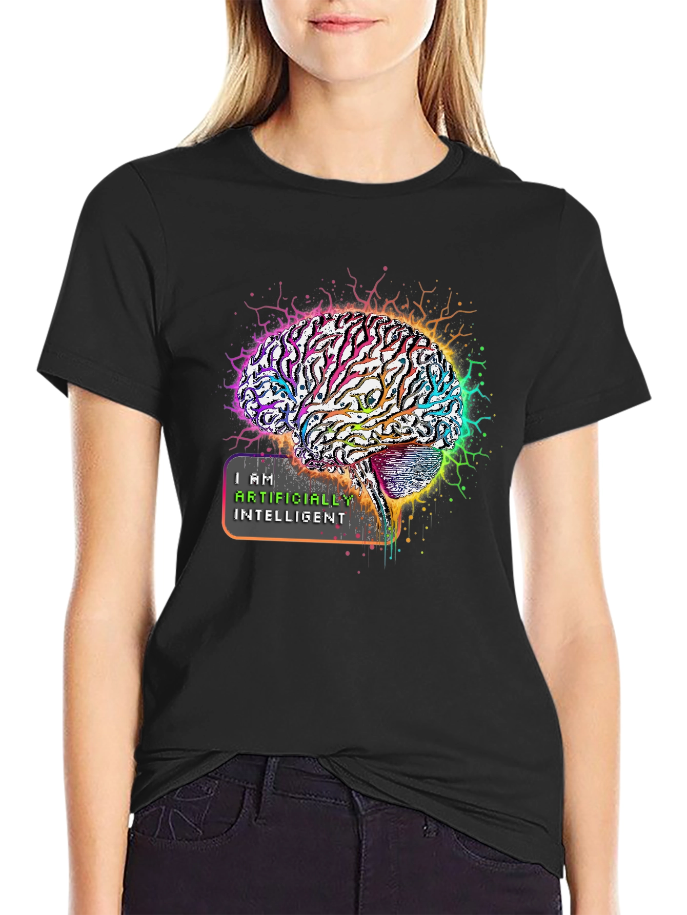 AI Brain Graphic Tee - Artificially Intelligent Unisex Shirt