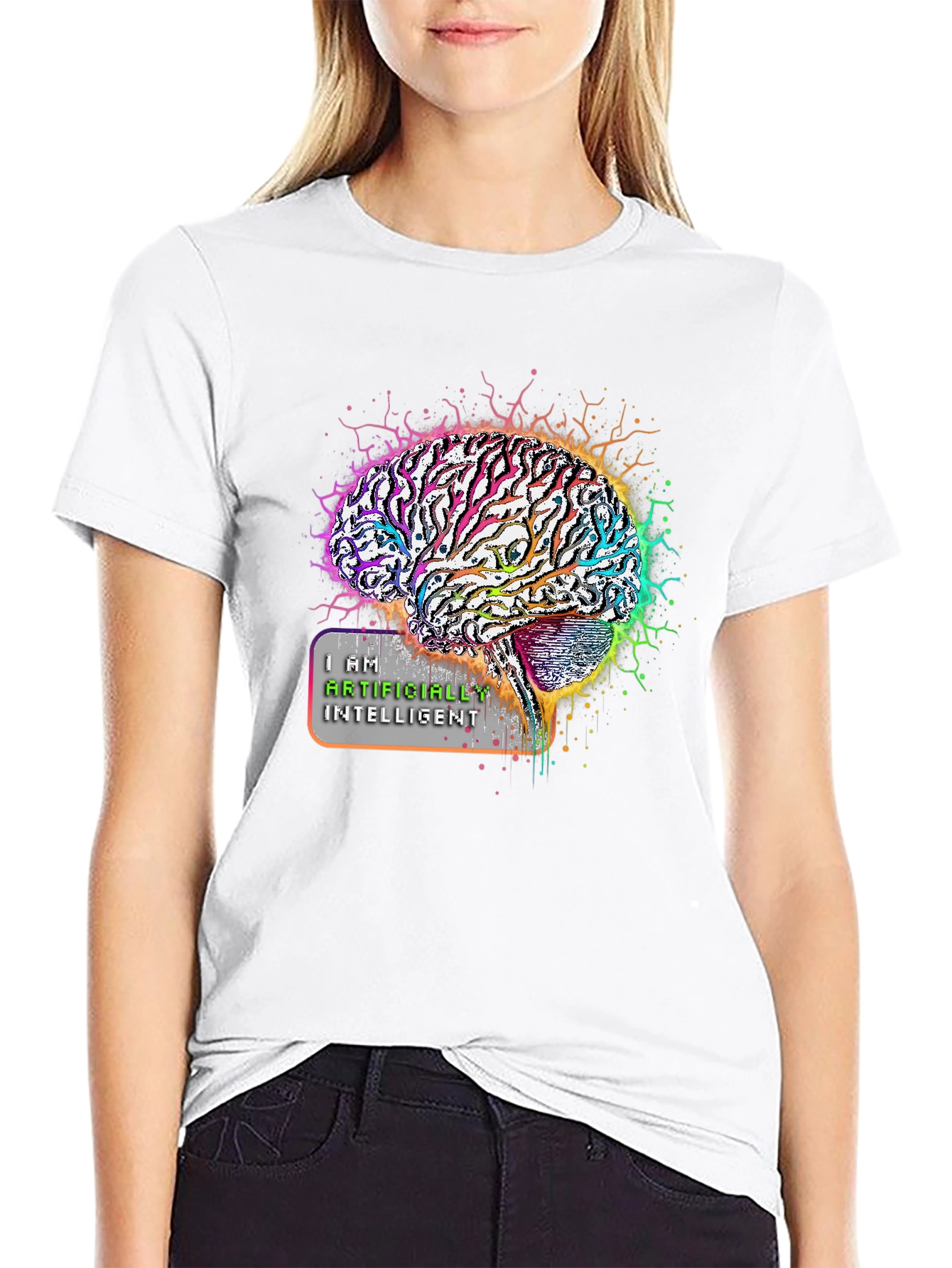 AI Brain Graphic Tee - Artificially Intelligent Unisex Shirt