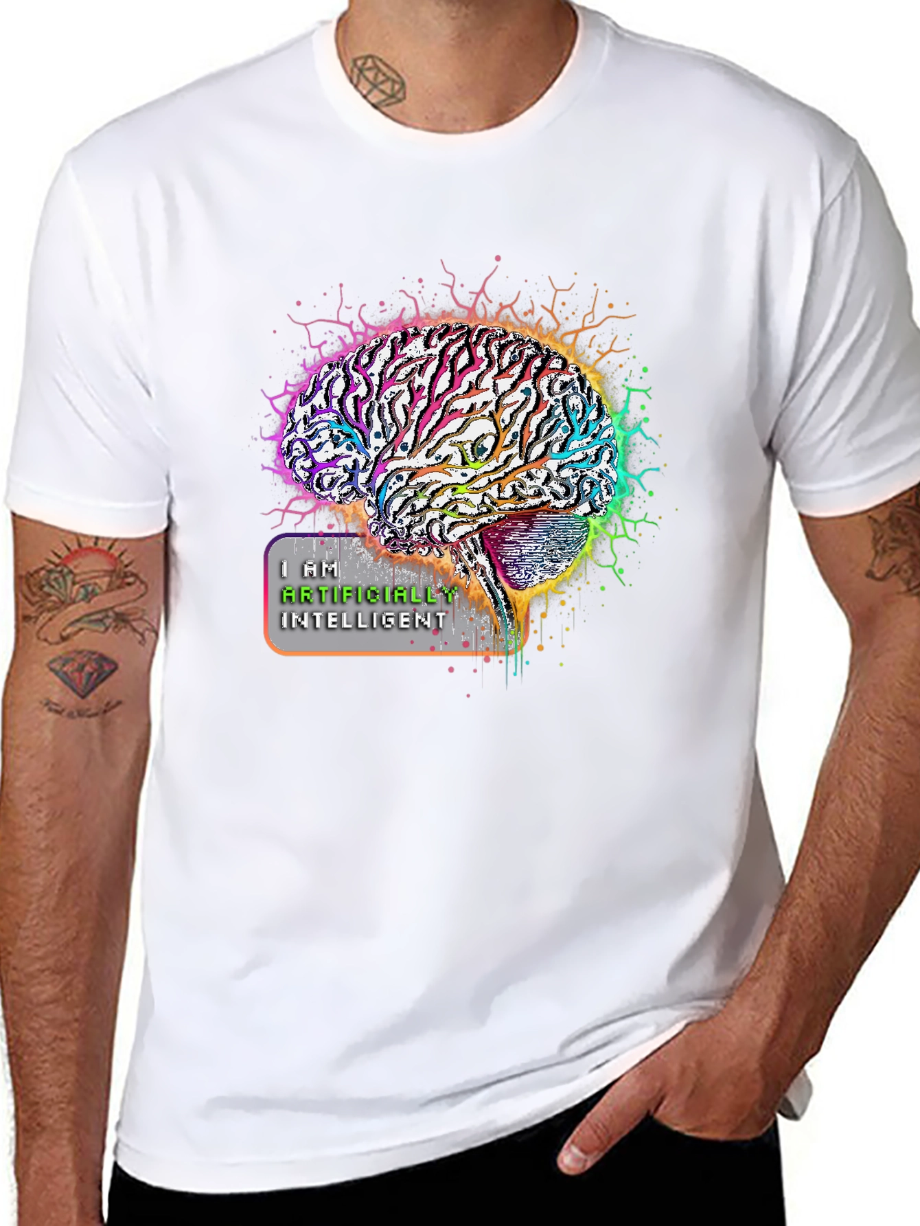 AI Brain Graphic Tee - Artificially Intelligent Unisex Shirt