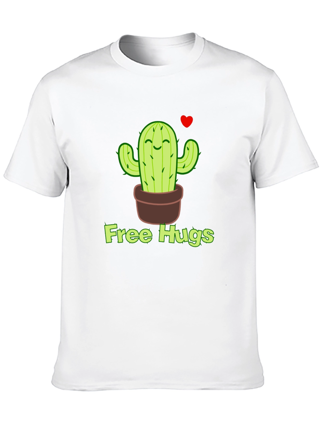 Free Hugs Cactus T-Shirt - Black Graphic Tee