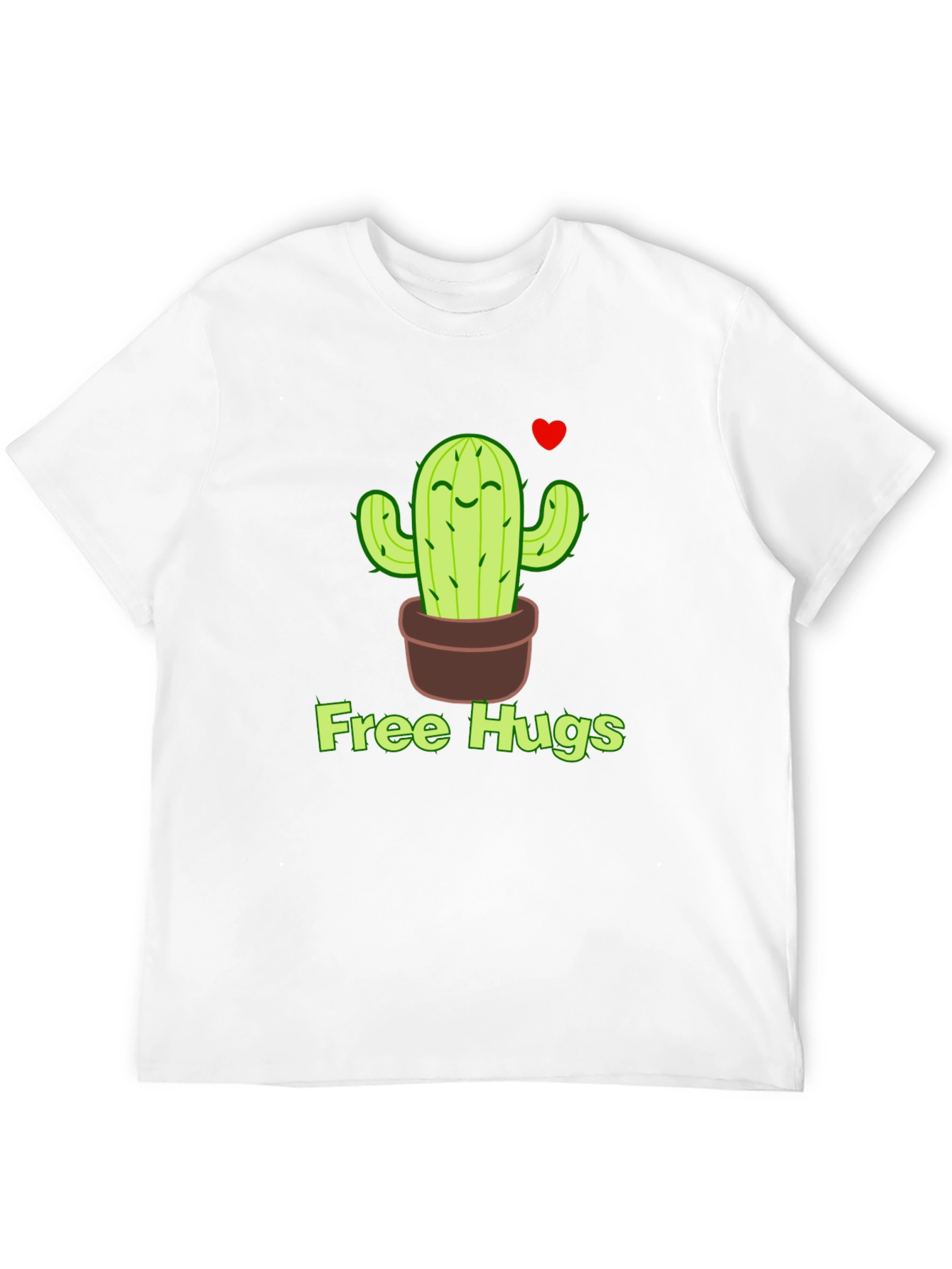 Free Hugs Cactus T-Shirt - Black Graphic Tee