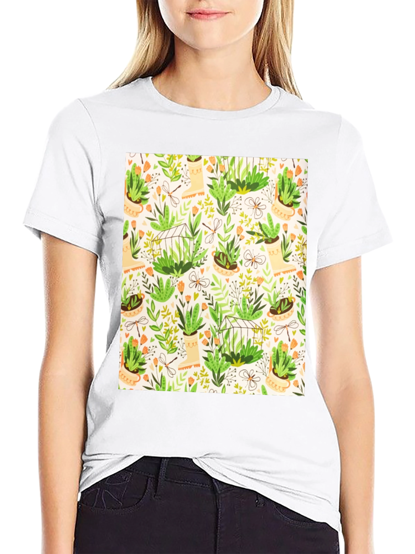 Botanical Patterned T-Shirt