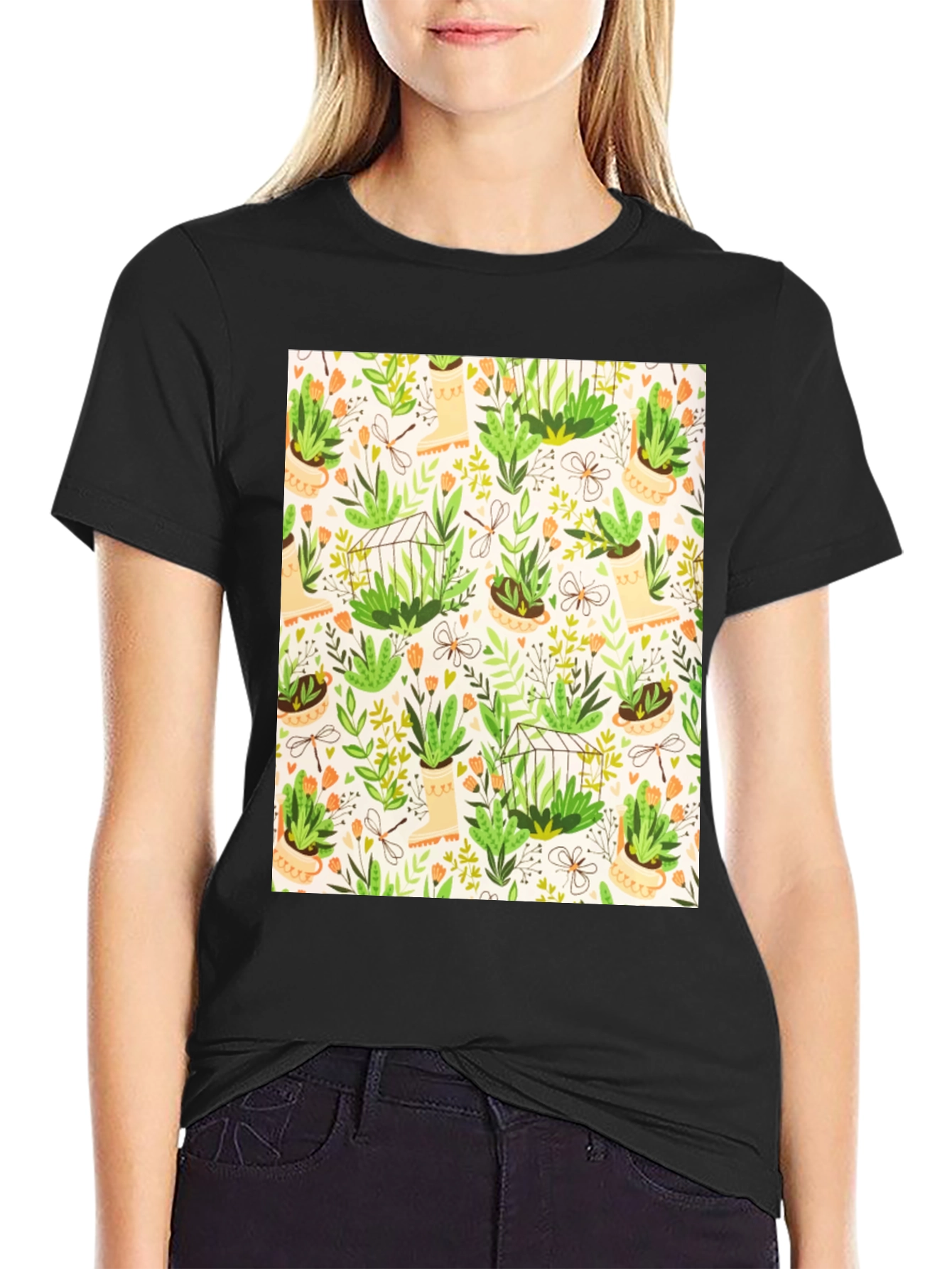 Botanical Patterned T-Shirt
