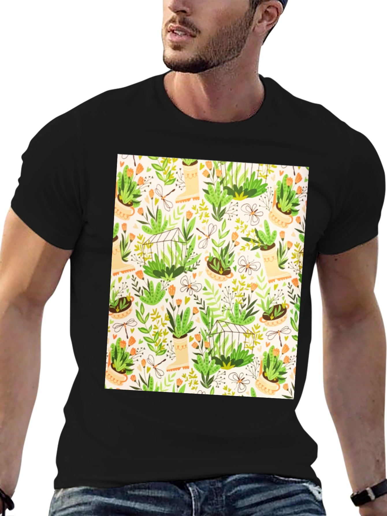 Botanical Patterned T-Shirt