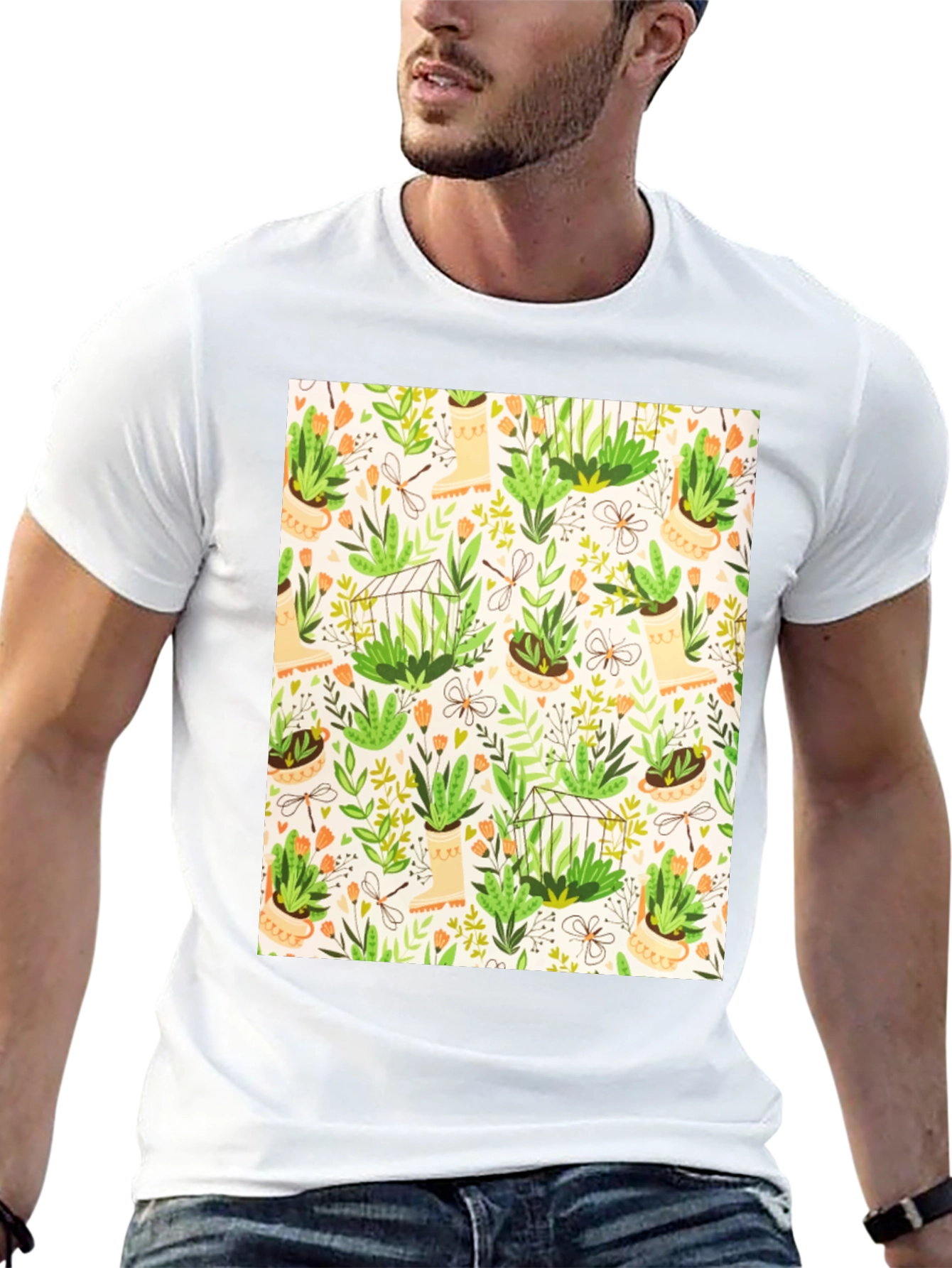 Botanical Patterned T-Shirt