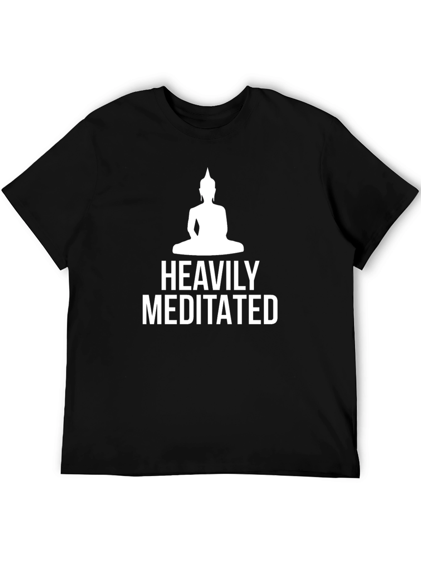 Heavily Meditated Buddha Graphic T-Shirt - Black