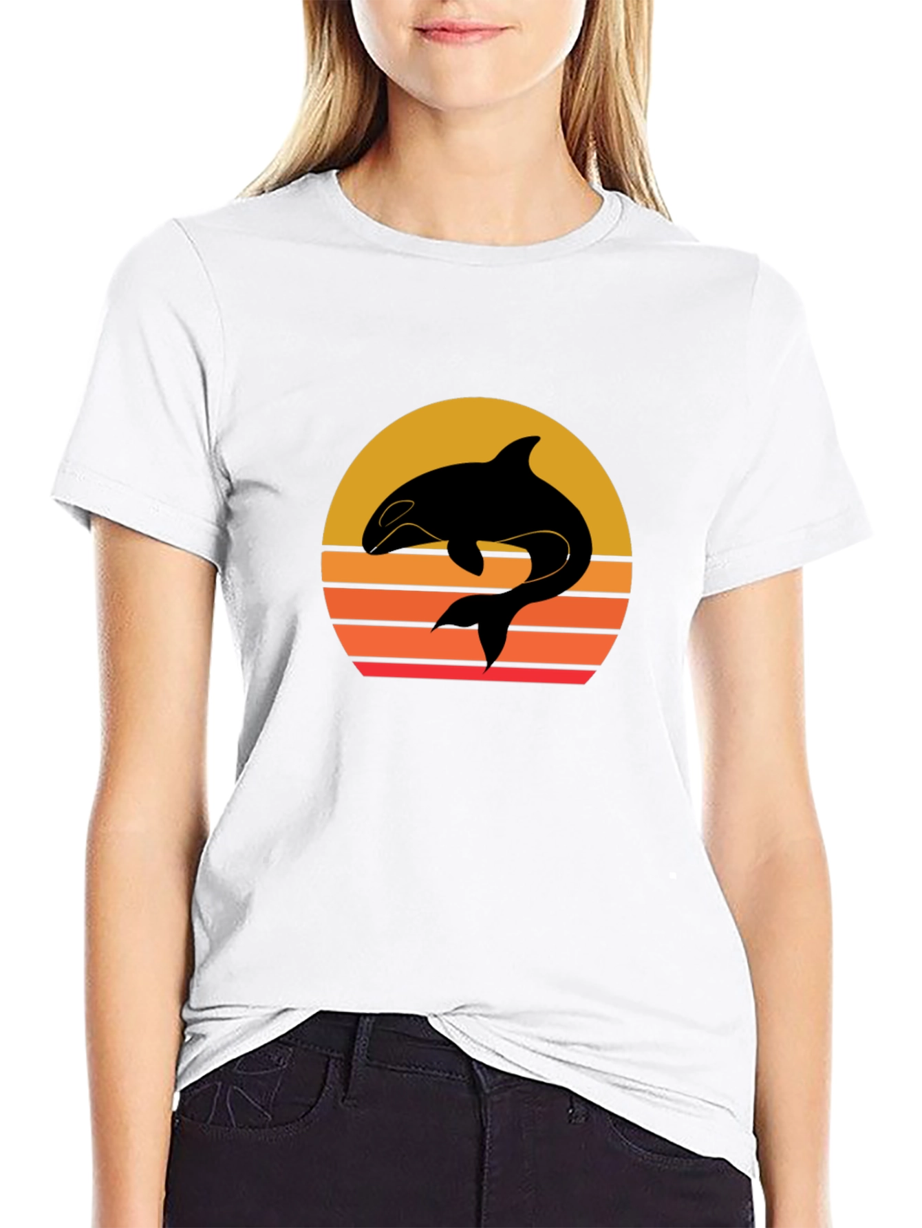 Orca Sunset Graphic Tee - Black T-Shirt