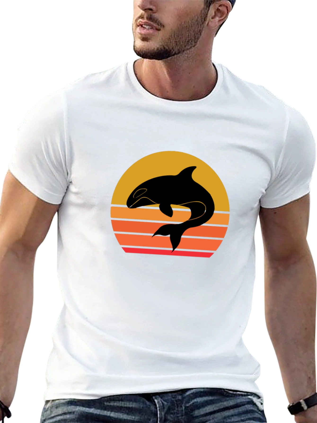 Orca Sunset Graphic Tee - Black T-Shirt